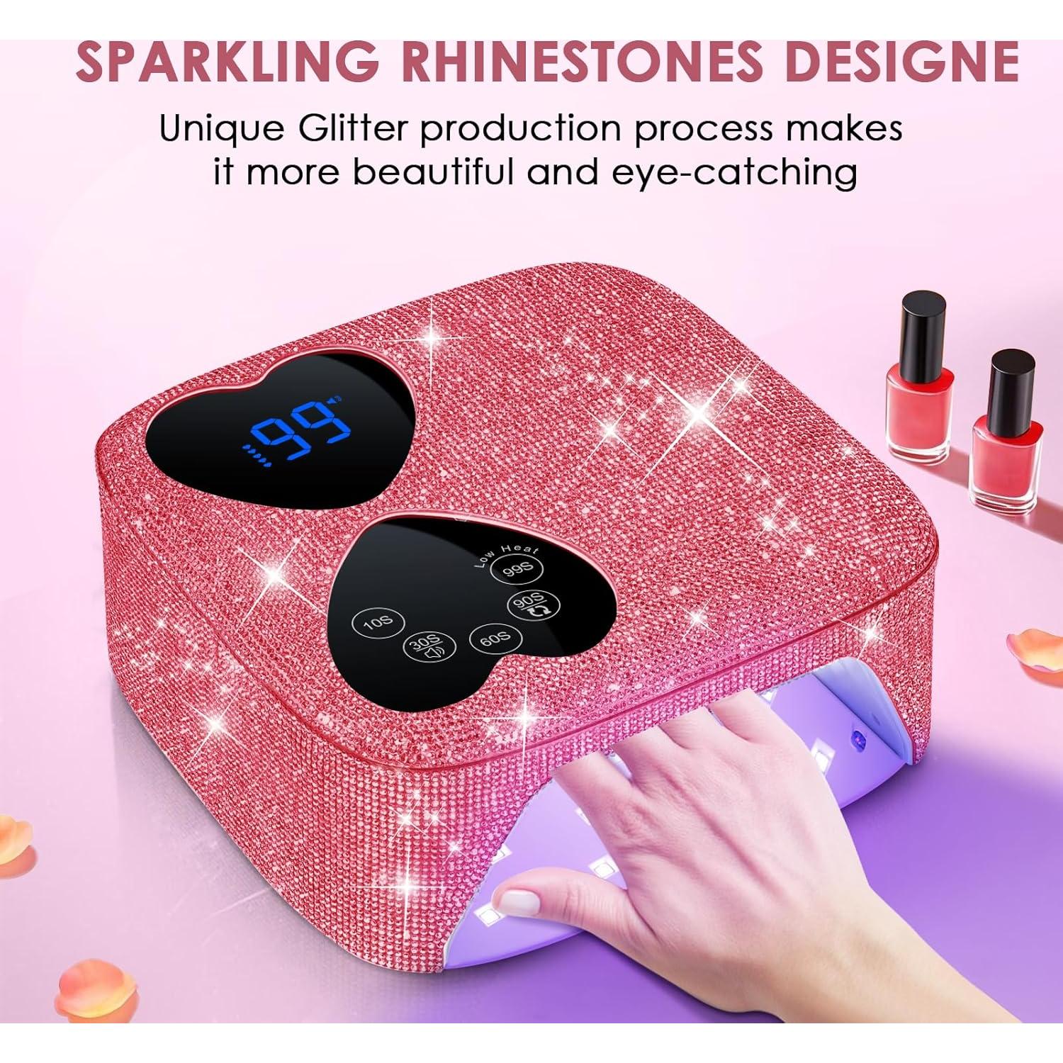 Lámpara de Uñas LED UV HUITINE 80W Inalámbrica Rosa