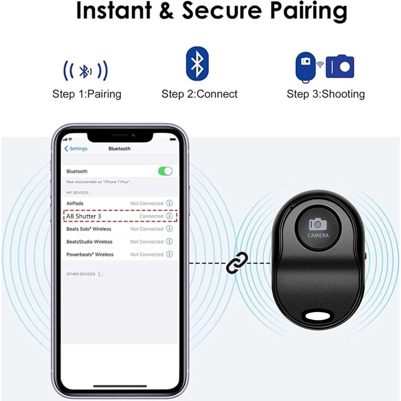 Control Remoto Inalámbrico Bluetooth QuePanda AB Shutter 3