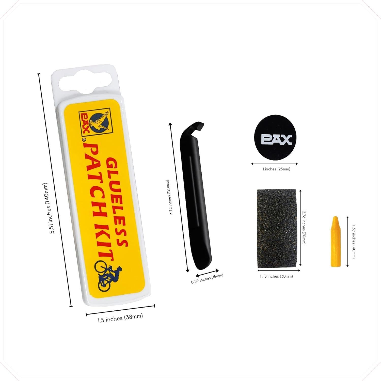 Kit de Parcheo de Neumáticos PAX 11 Piezas para Bicicleta