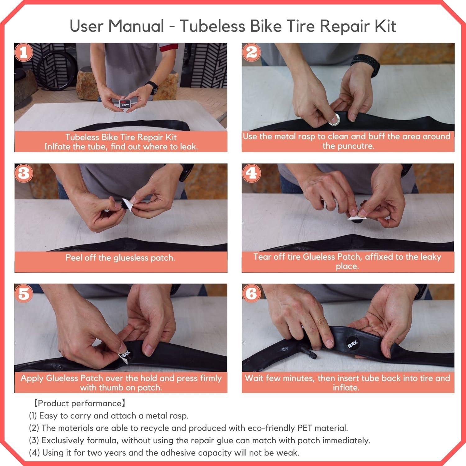 Kit de Parcheo de Neumáticos PAX 11 Piezas para Bicicleta