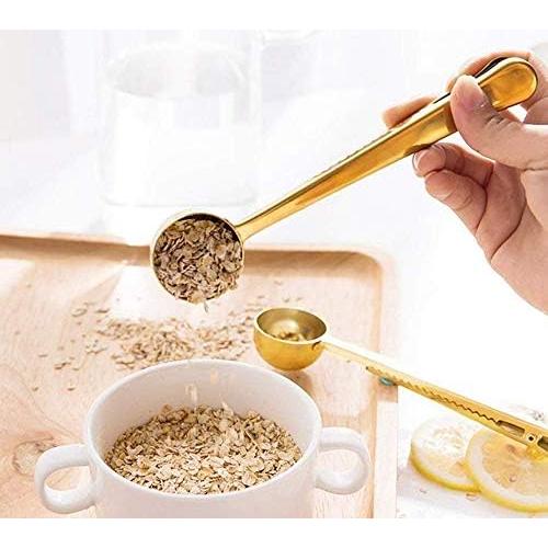 Cuchara de Café y Té con Clip ZOUKFOX - Acero Inoxidable Oro