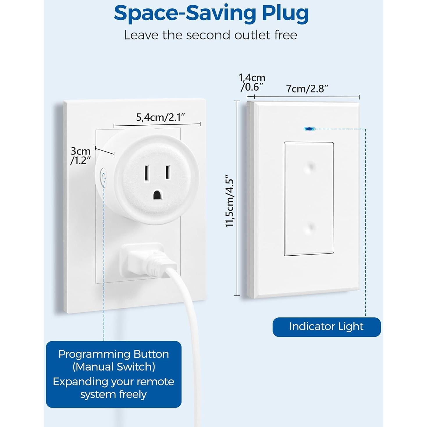 Toma de Corriente Inalámbrica WILAWELS con Control Remoto 30m