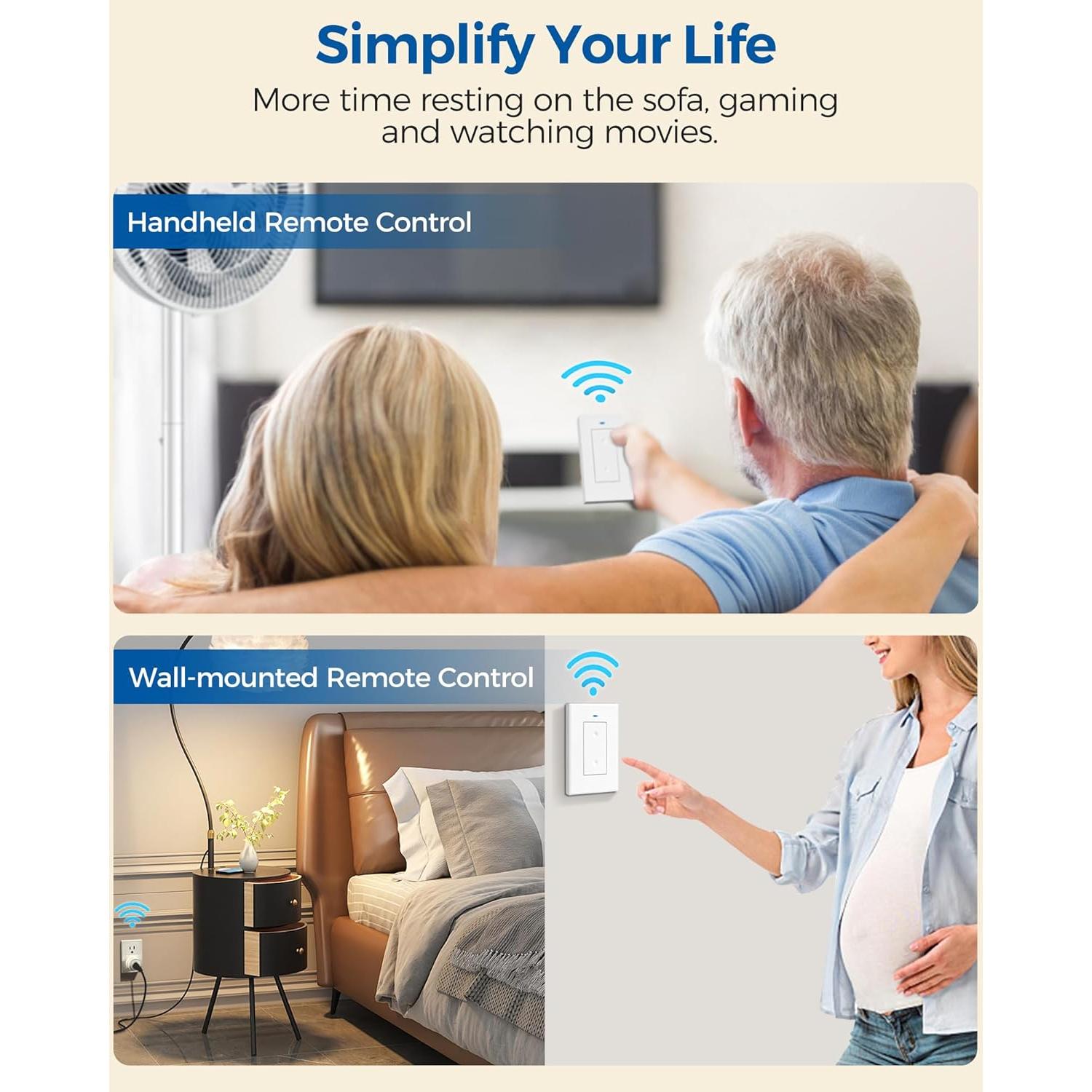 Toma de Corriente Inalámbrica WILAWELS con Control Remoto 30m