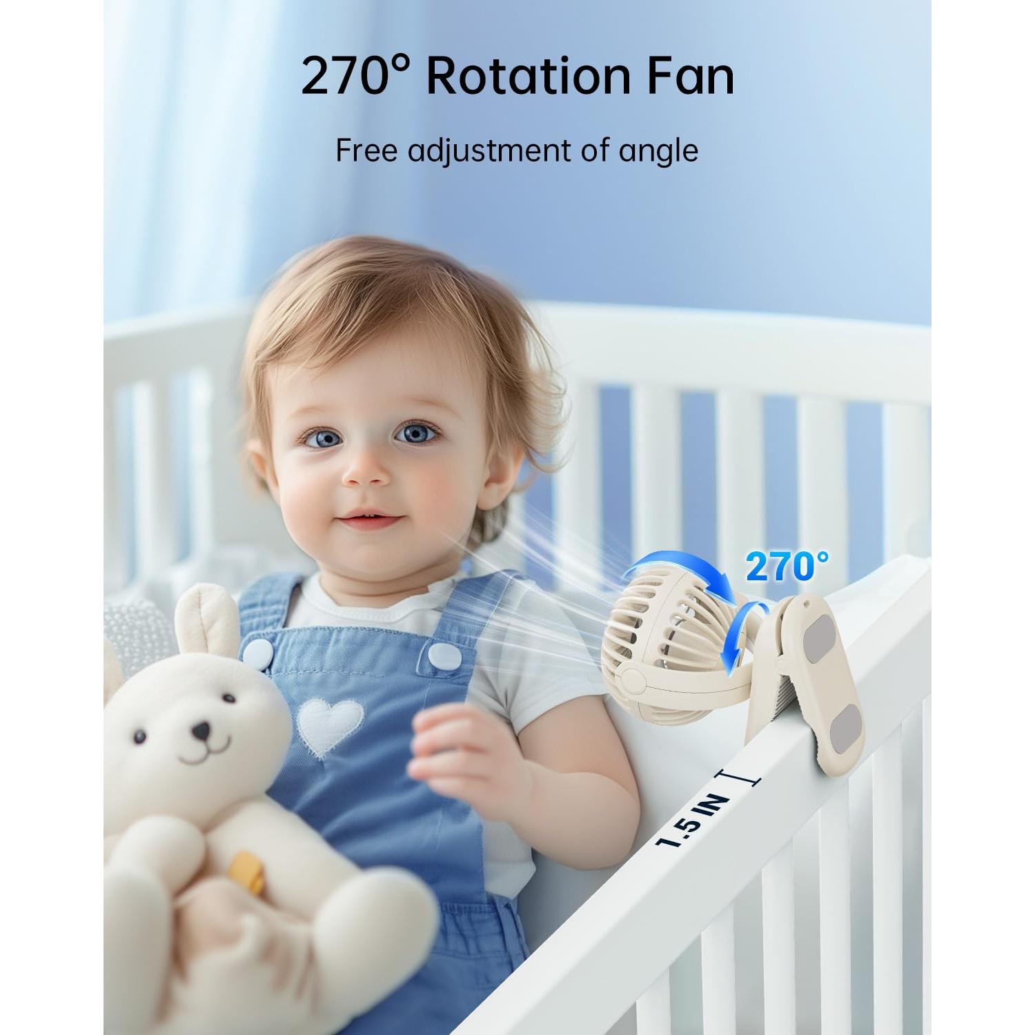 Ventilador Personal Recargable SWEETFULL S27 Beige 3 Velocidades