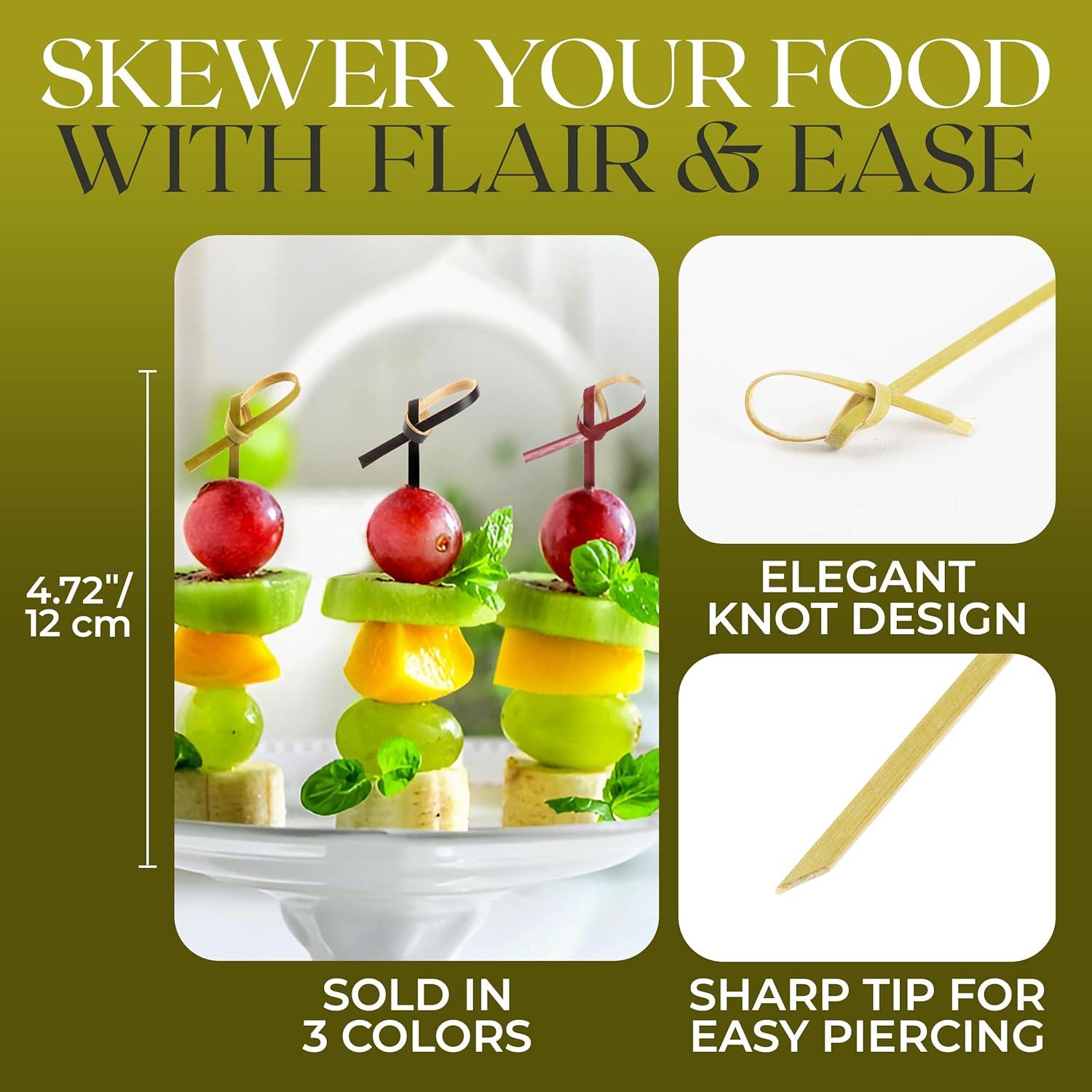 Palillos de Bambú Verde 1000 Pcs 12 cm para Cócteles y BBQ