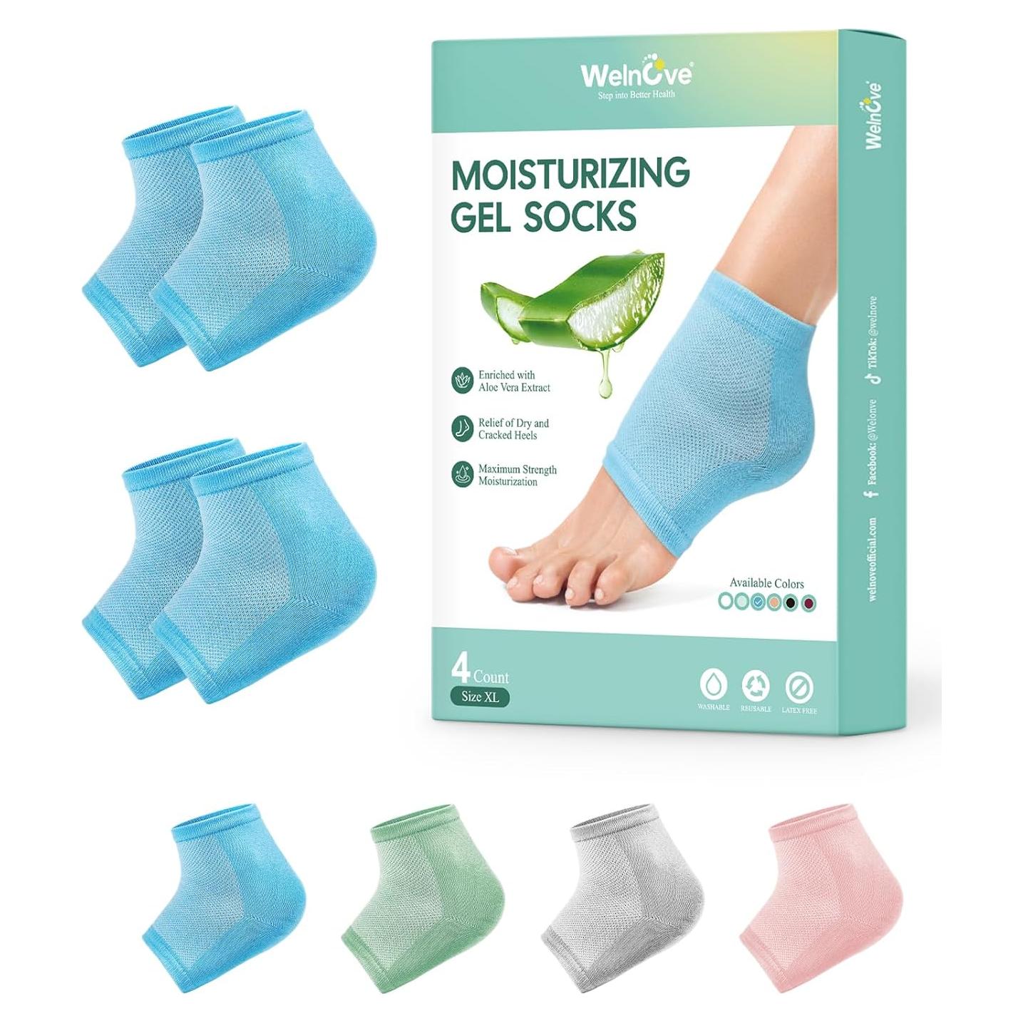 Calcetines Hidratantes Welnove - 2 Pares Aloe Vera - Extra Grande