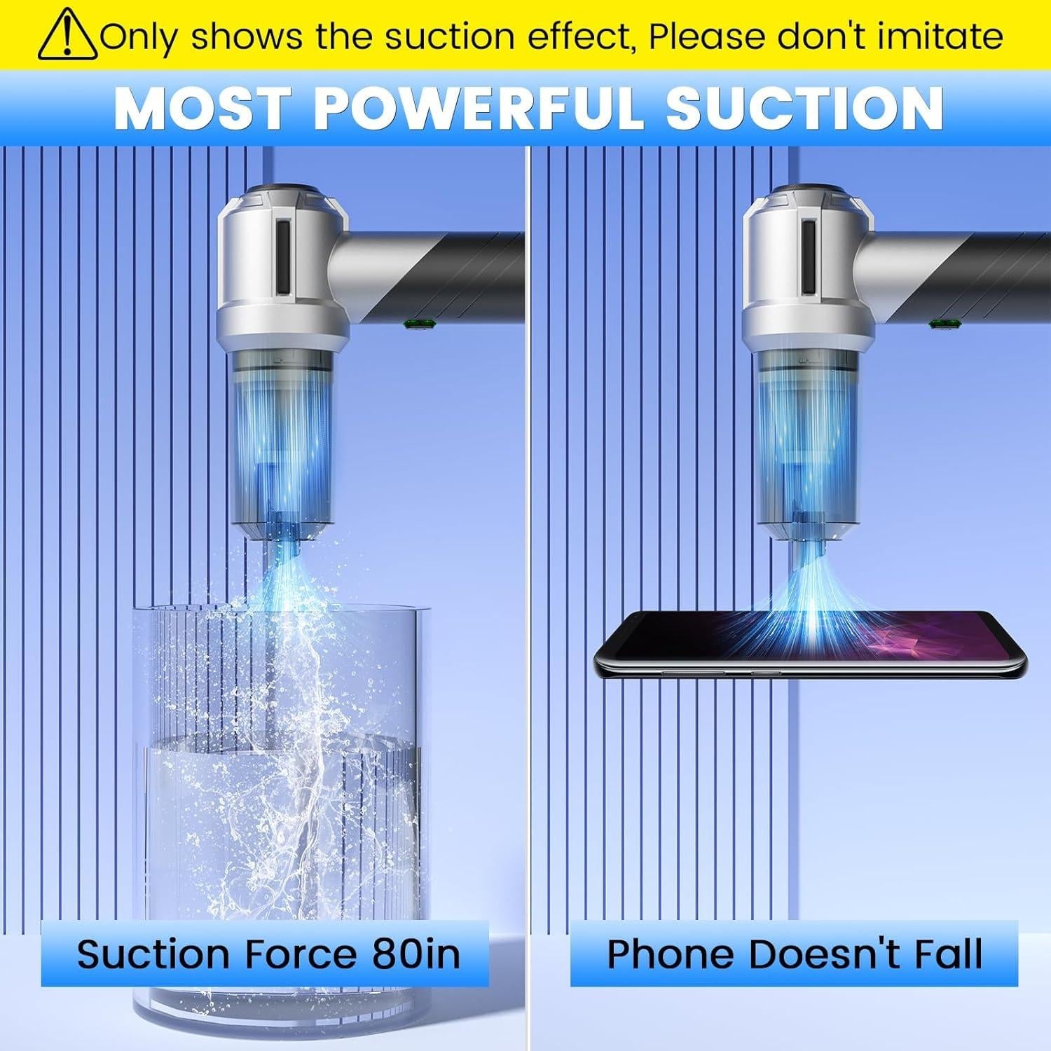 Aspiradora de Coche Portátil CHUMPOSH 18000PA Sin Cable 4 en 1