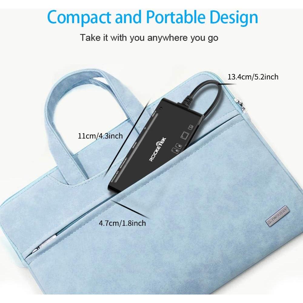 Lector de Tarjetas 7 en 1 Rocketek USB 3.0 5Gbps para SD CF