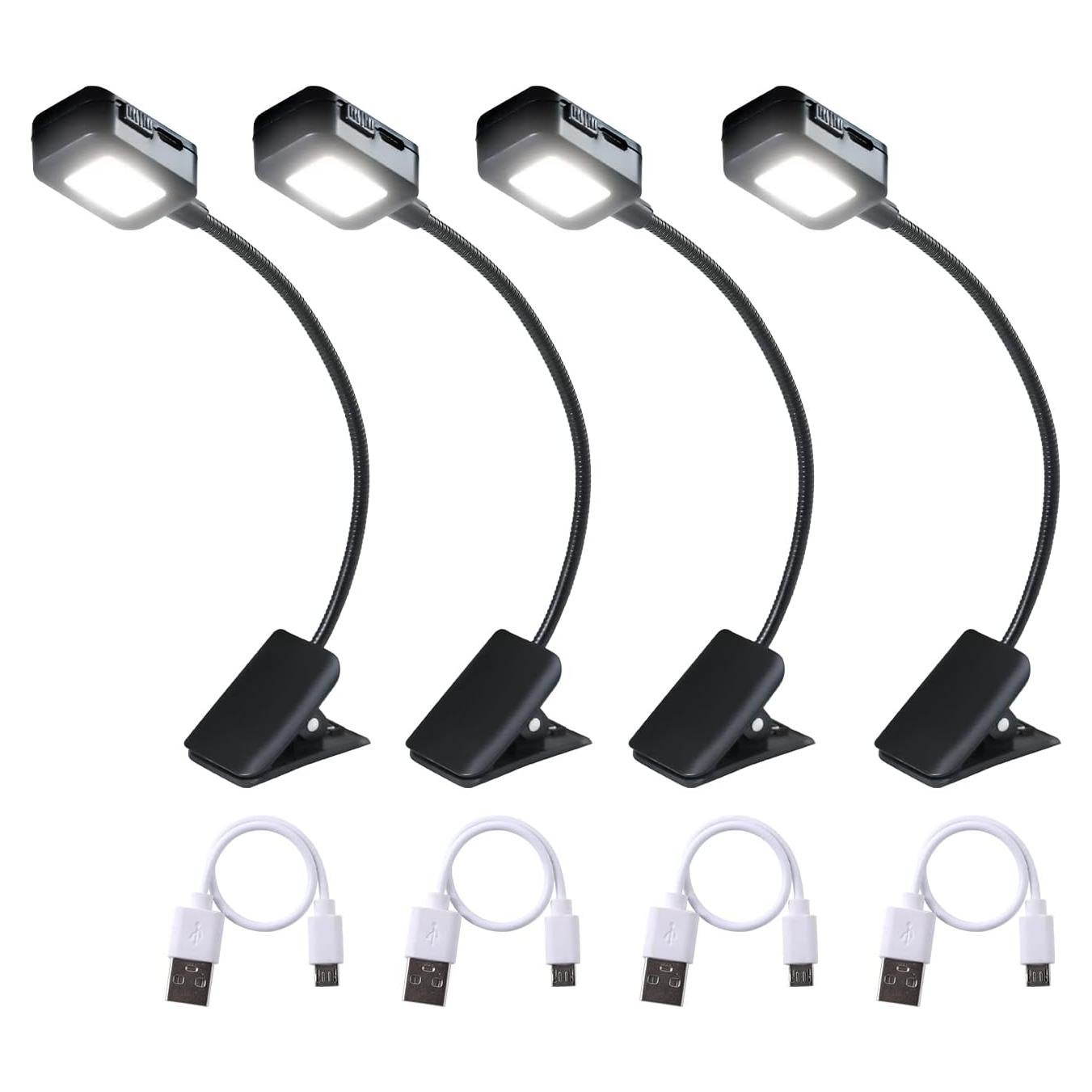 Lámparas de Libro Recargables KunHe - Paquete de 4 Unidades