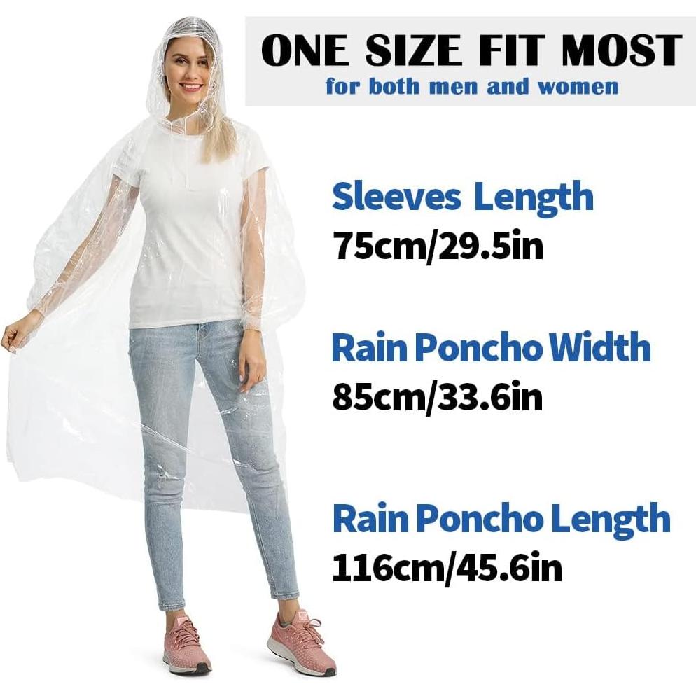 Ponchos de Lluvia Desechables Opret 10 Pcs Unisex Impermeables