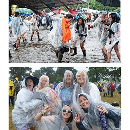 Ponchos de Lluvia Desechables Opret 10 Pcs Unisex Impermeables