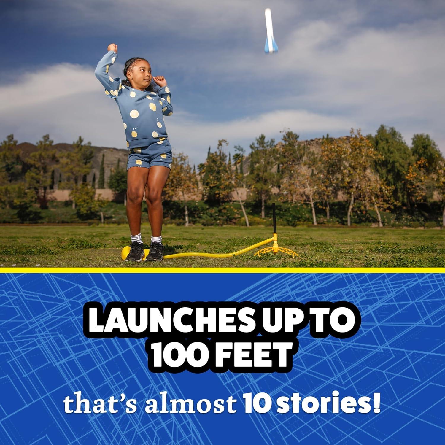 Lanzador de Cohetes Stomp Rocket Jr Glow - 4 Cohetes Brillantes