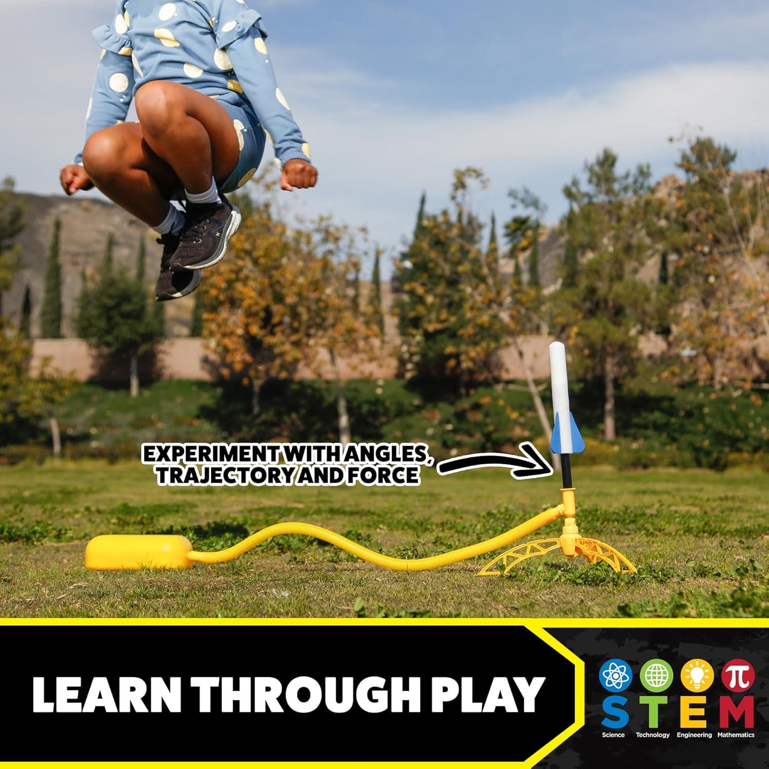 Lanzador de Cohetes Stomp Rocket Jr Glow - 4 Cohetes Brillantes