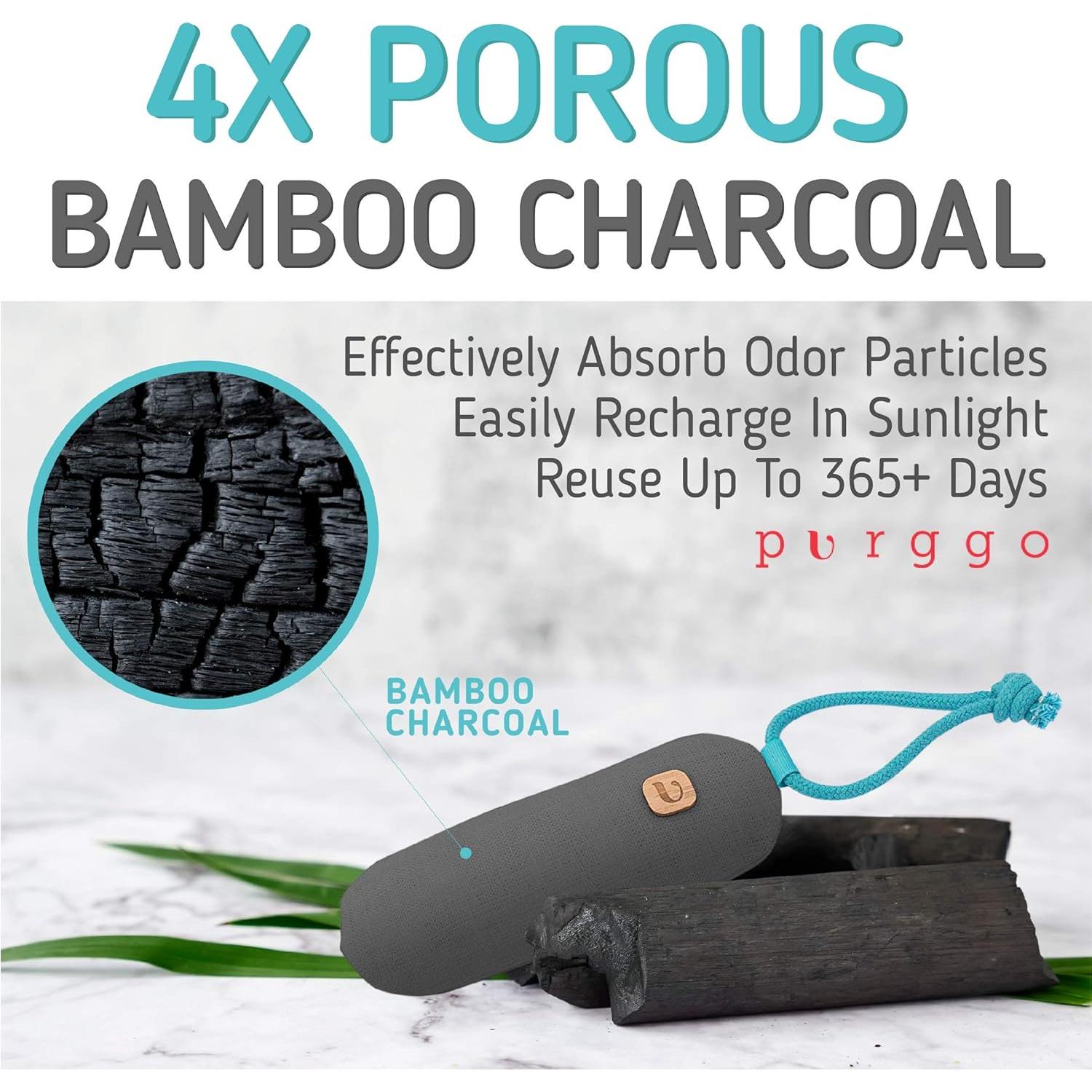 Desodorante Natural para Zapatos PURGGO - Carbón de Bambú - 2 Unidades