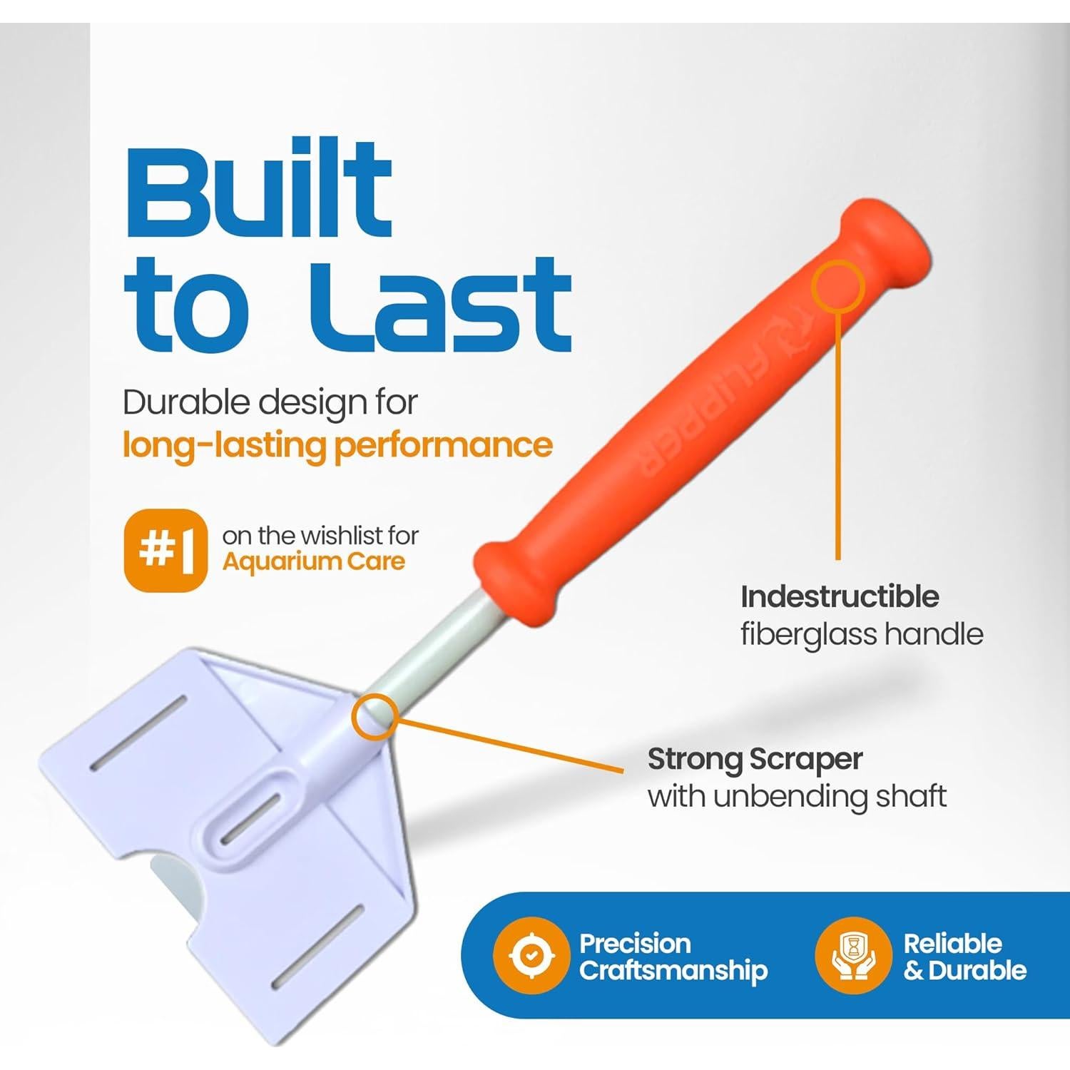 Raspador de Algas FL!PPER 25.4 cm para Acuarios de Vidrio y Acrílico