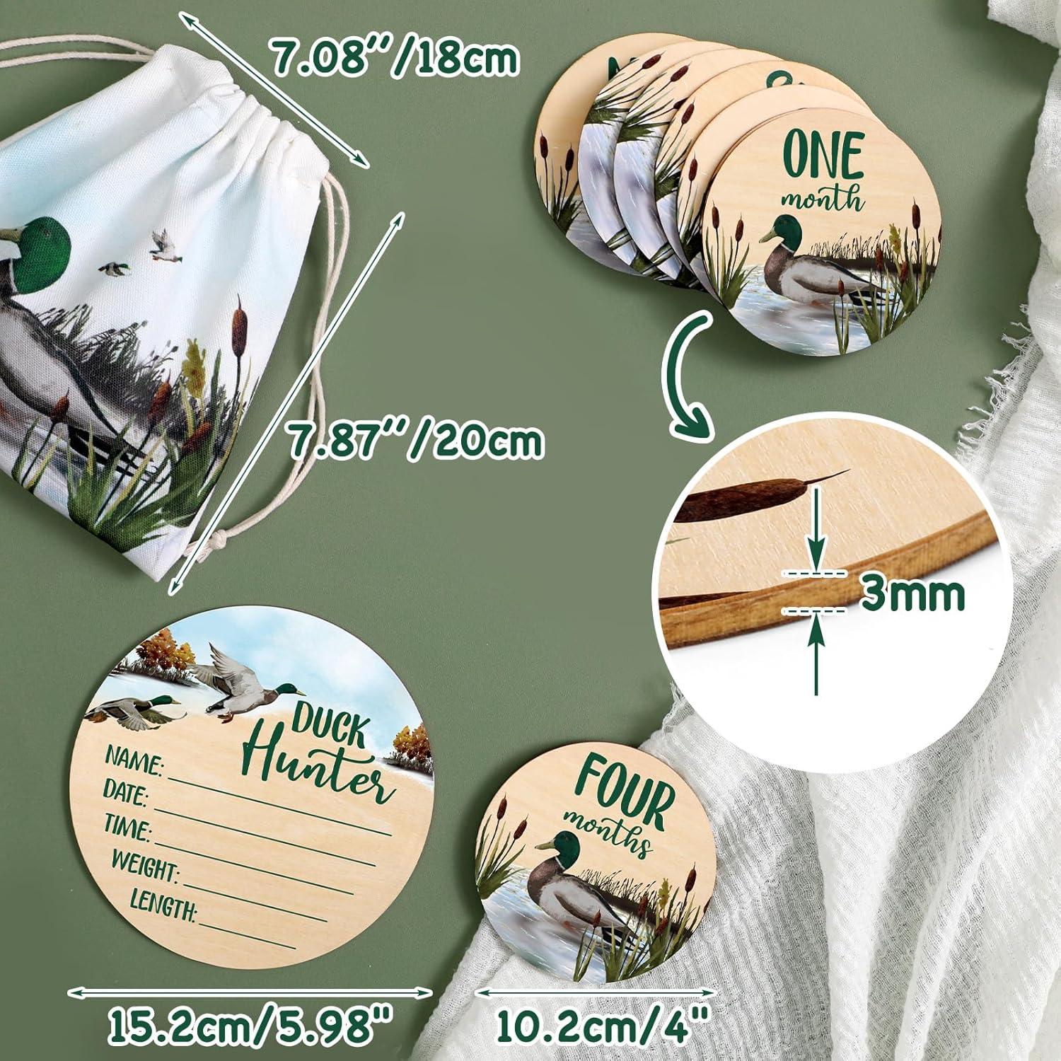 Tarjetas de Hitos para Bebés Huray Rayho Madera Verde 14 Piezas