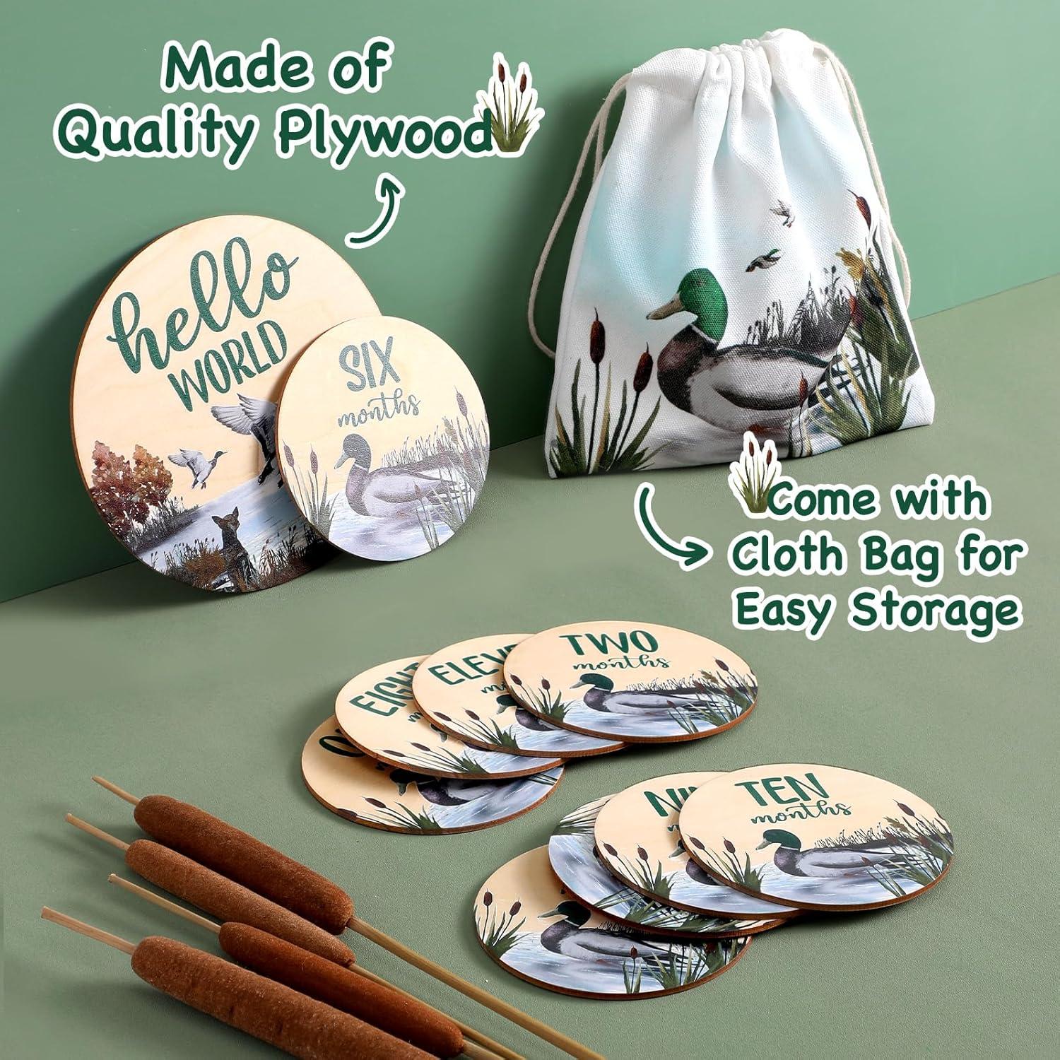 Tarjetas de Hitos para Bebés Huray Rayho Madera Verde 14 Piezas