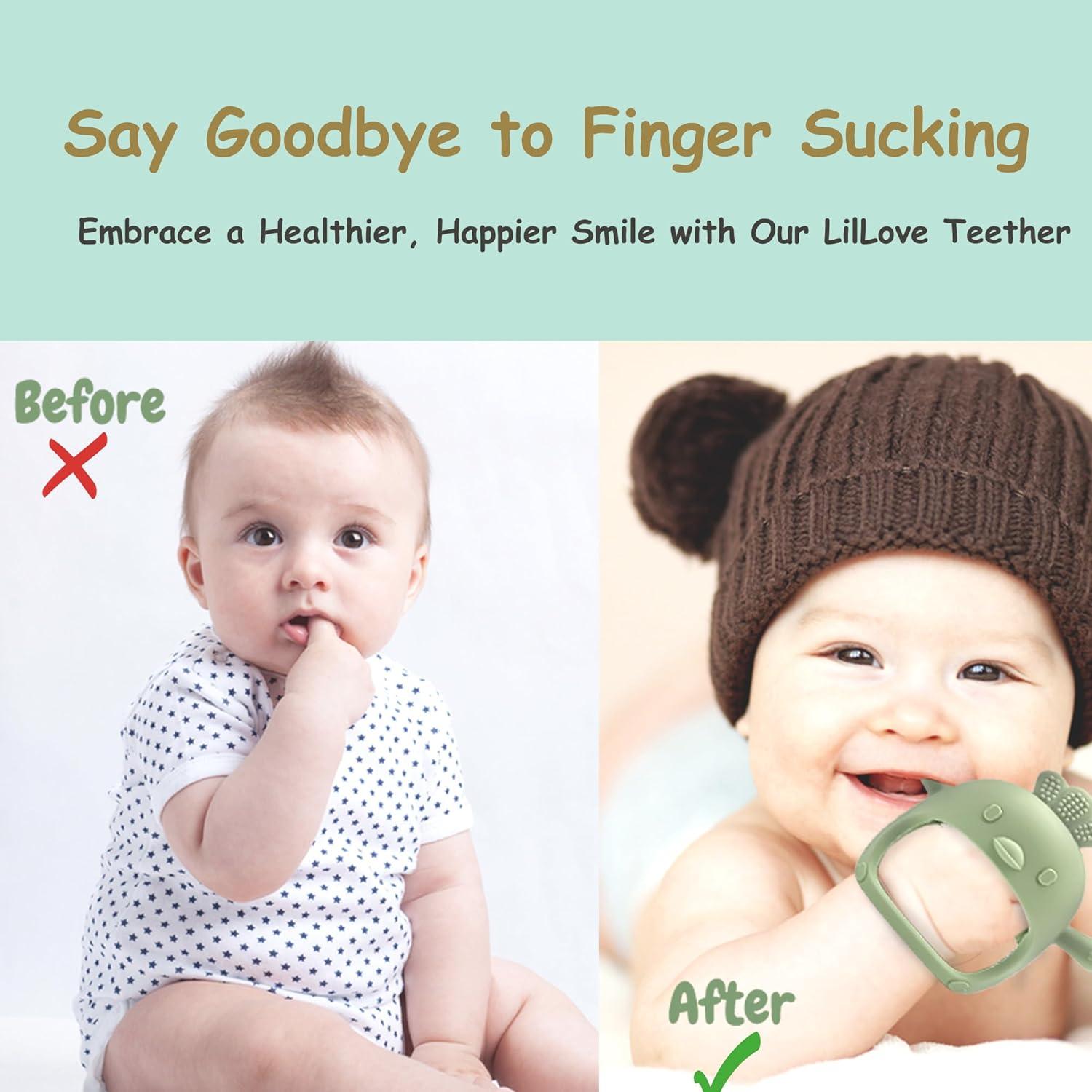 Teether de Silicona Komfy LilLove Beige y Verde 0-12 Meses