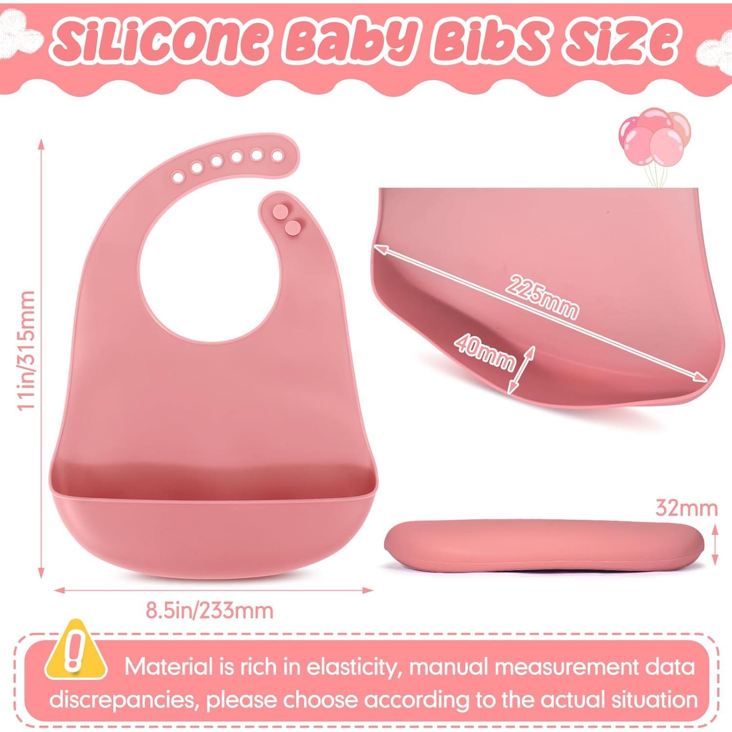 Baberos de Silicona Mepase Impermeables 6 Colores Ajustables