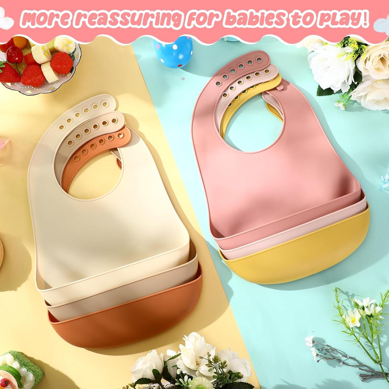 Baberos de Silicona Mepase Impermeables 6 Colores Ajustables