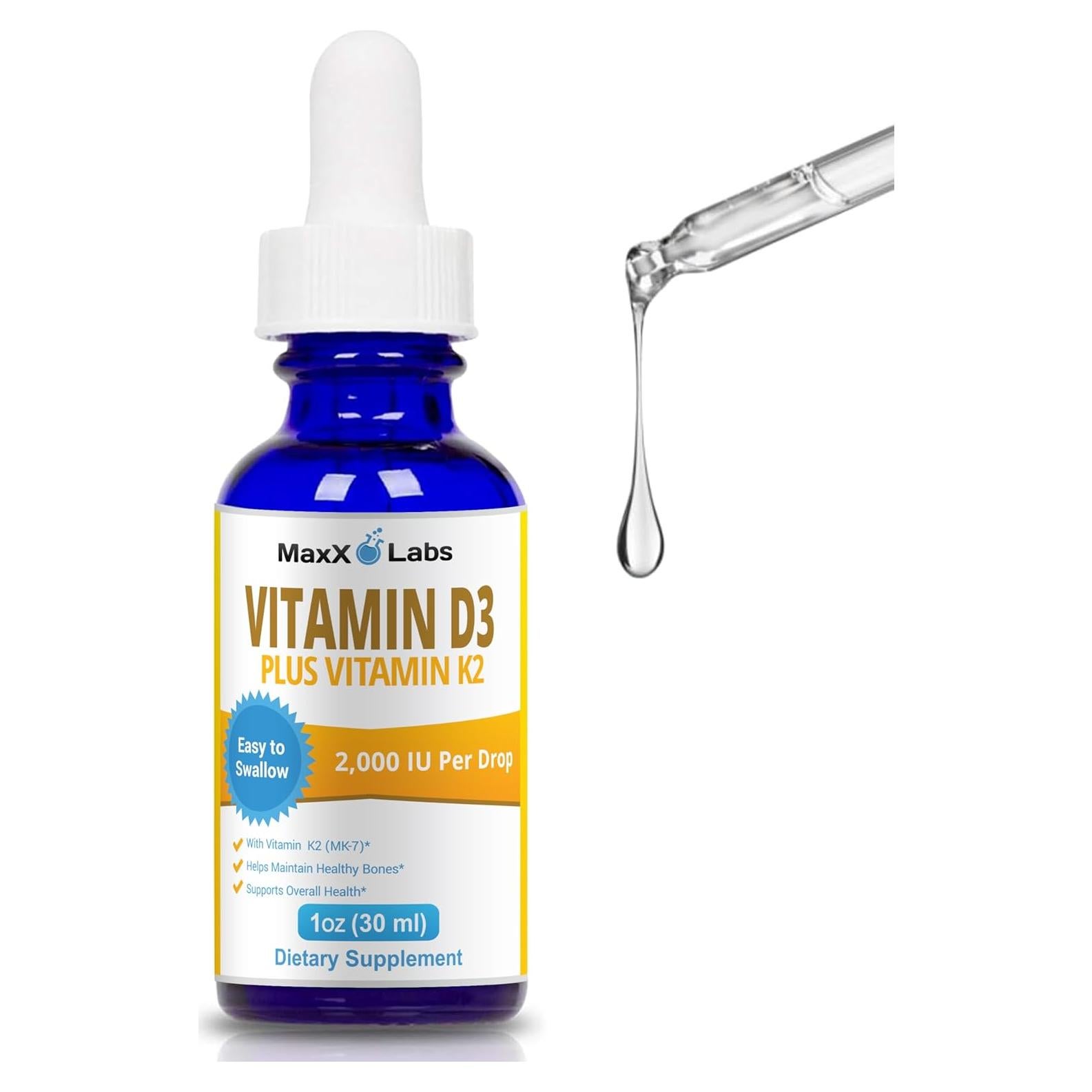 Gotas Líquidas de Vitamina D3 K2 MaxX Labs 30 ml - 2000 UI
