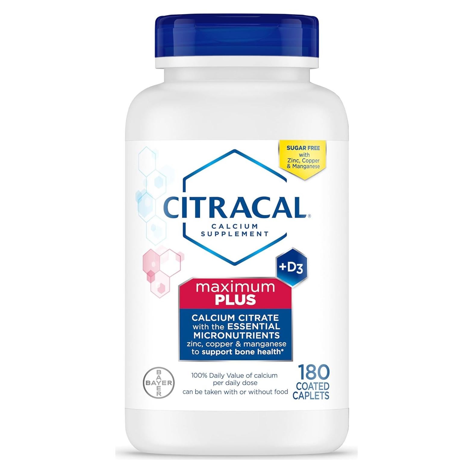 Citracal Maximum Plus 650 mg Calcio + 25 mcg Vitamina D3 180 tabletas