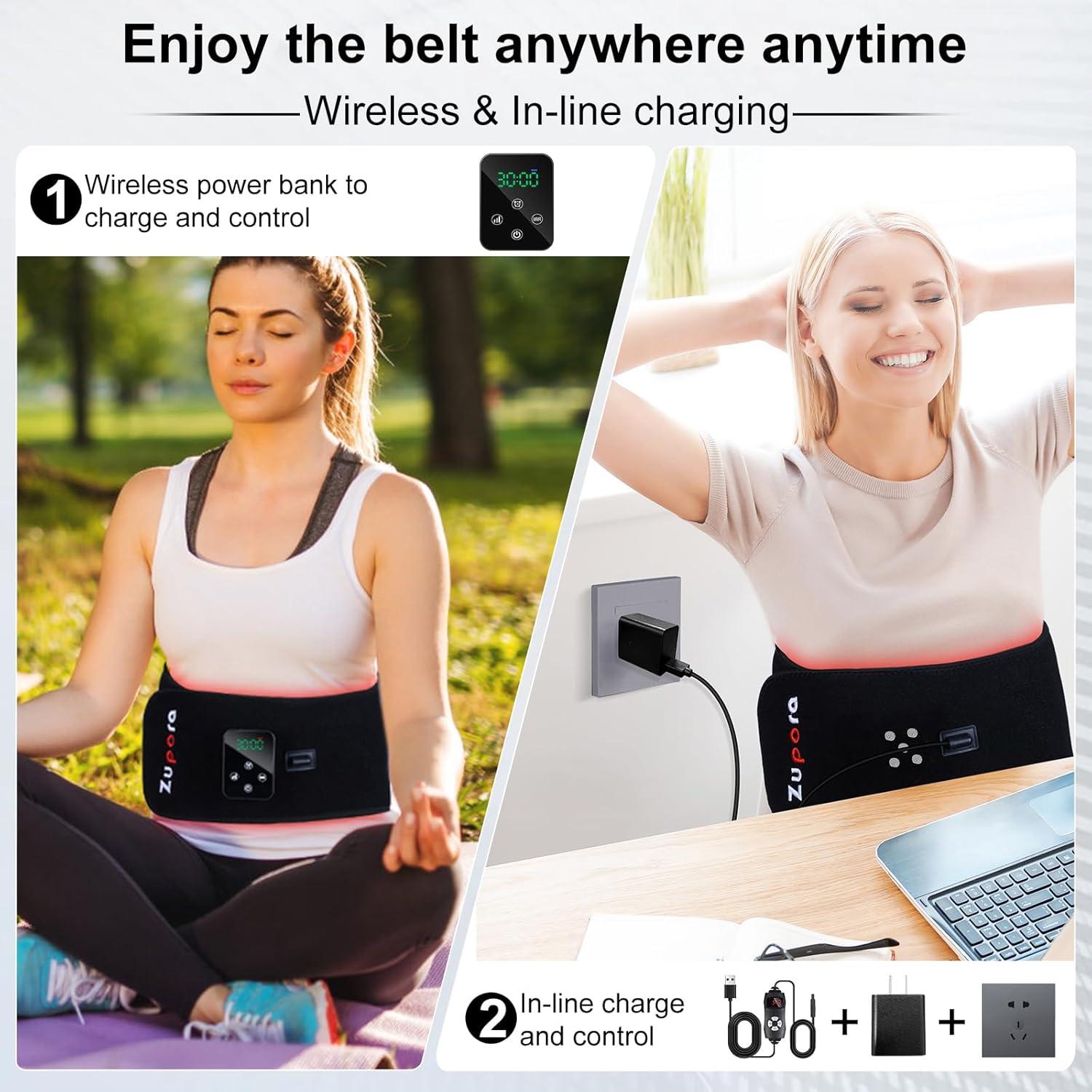 Cinturón Masajeador Inalámbrico Zupora Luz Roja 3 en 1