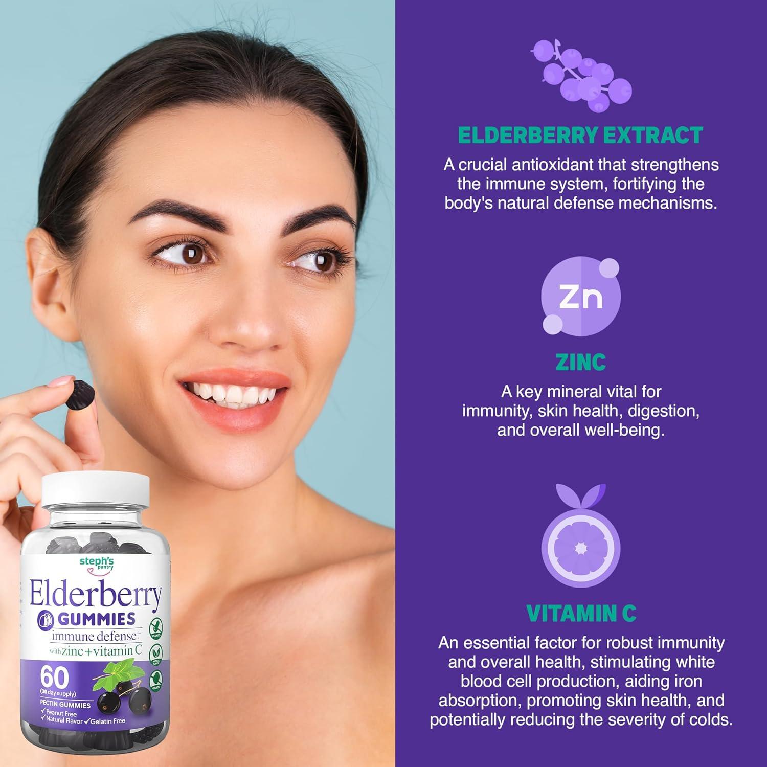 Gomitas de Saúco con Vitamina C y Zinc - 60 Gomitas Veganas