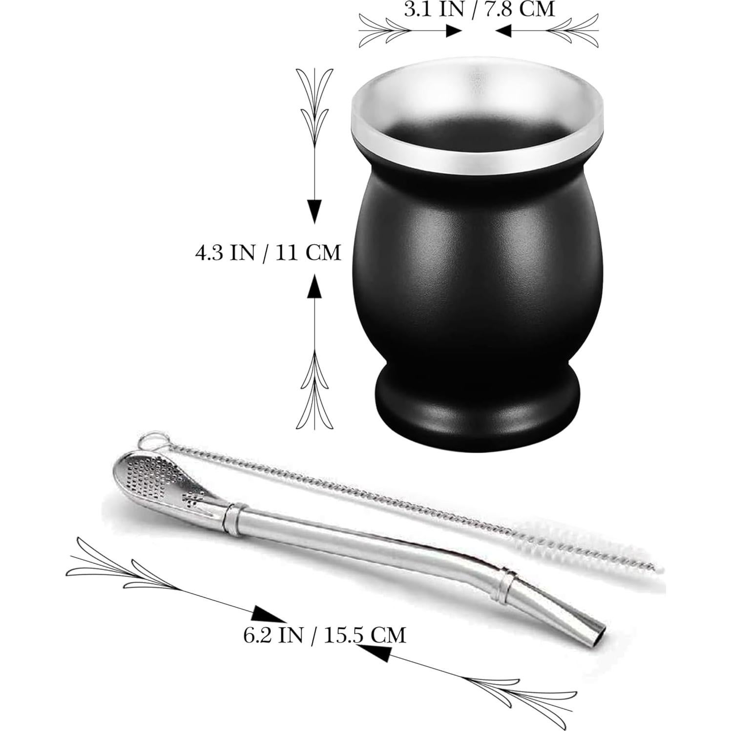 Taza de Yerba Mate Acero Inoxidable LA FEE 0.24L Marrón