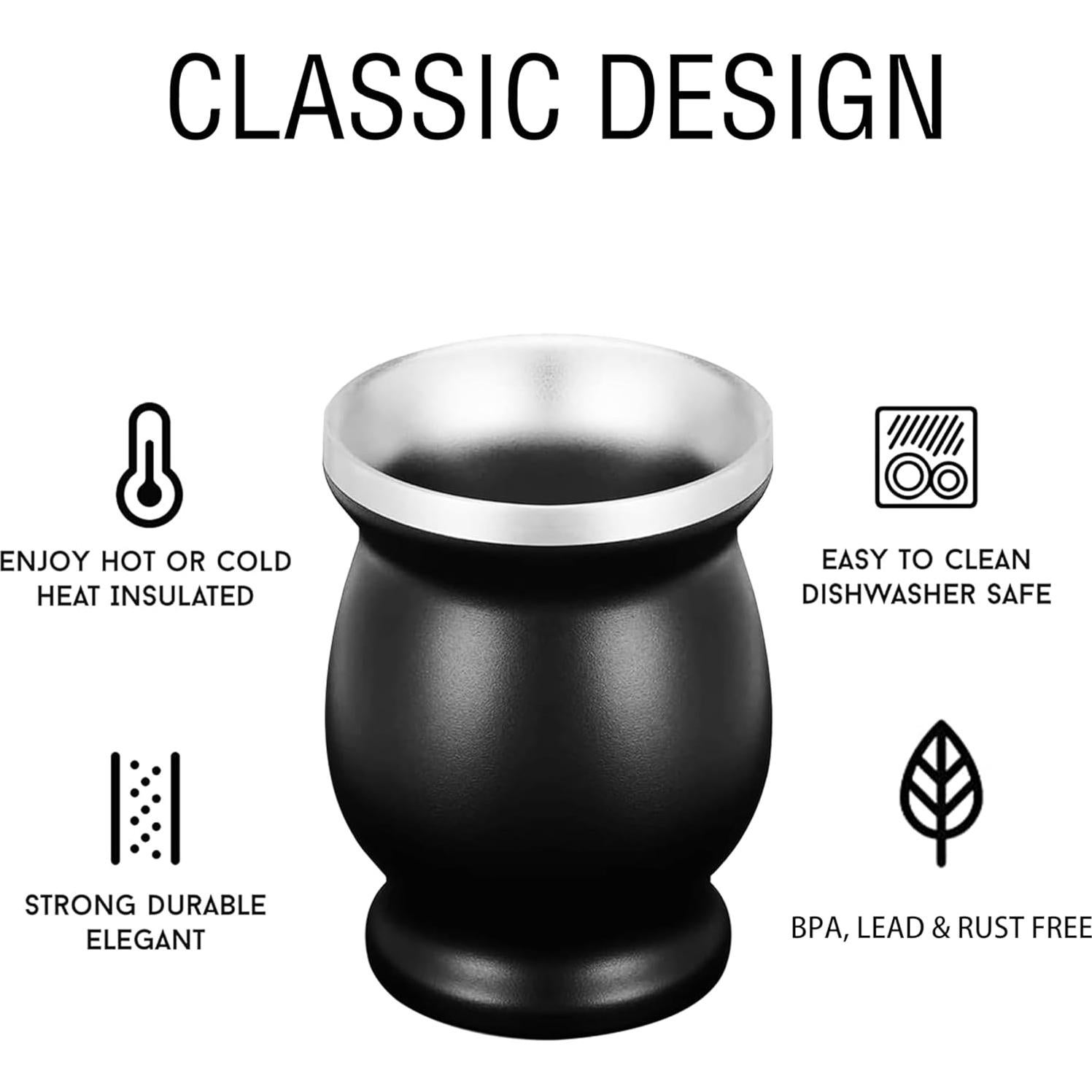 Taza de Yerba Mate Acero Inoxidable LA FEE 0.24L Marrón