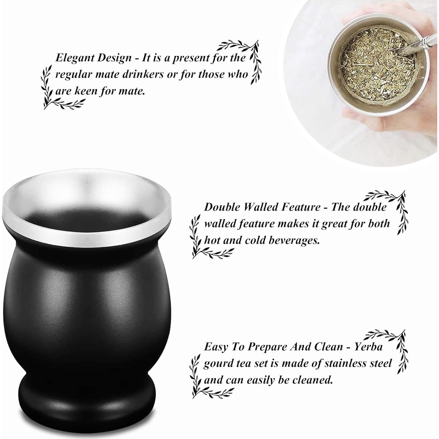 Taza de Yerba Mate Acero Inoxidable LA FEE 0.24L Marrón