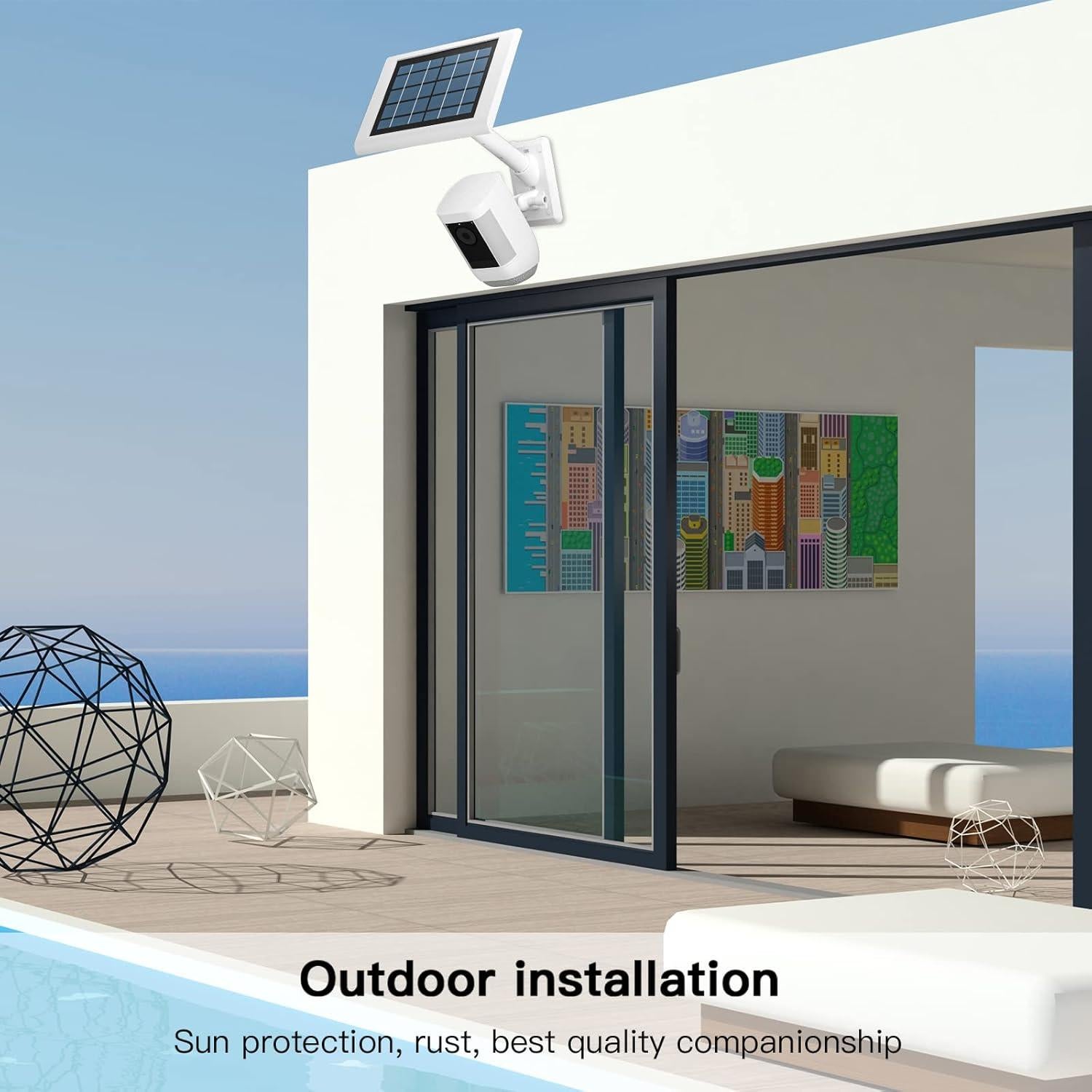 Soporte de Pared 2-en-1 HOLACA para Panel Solar y Cámara