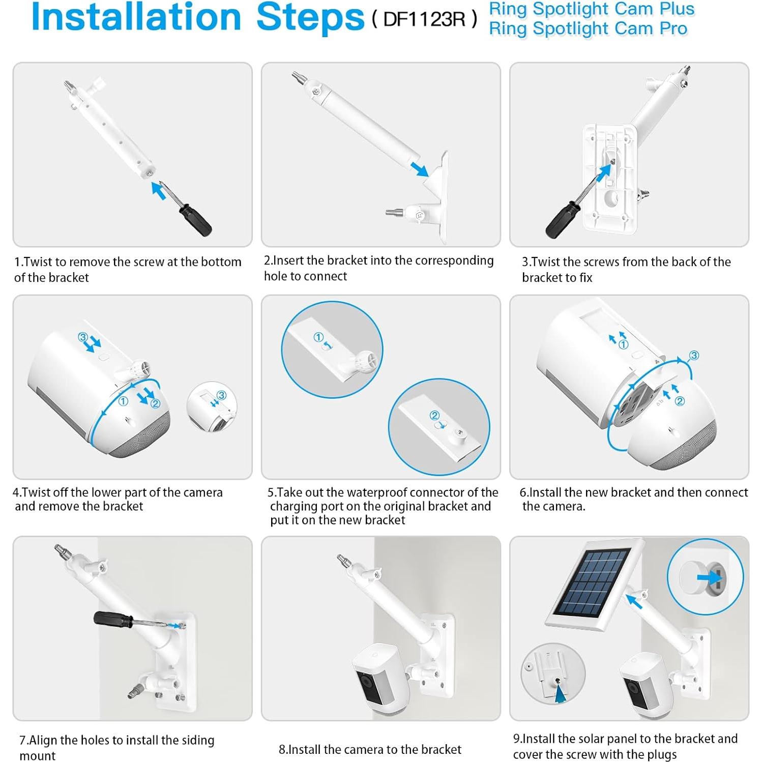 Soporte de Pared 2-en-1 HOLACA para Panel Solar y Cámara