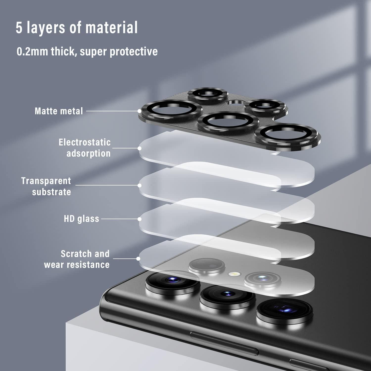 Protector de Lente de Cámara AFARER para Samsung S23 Ultra