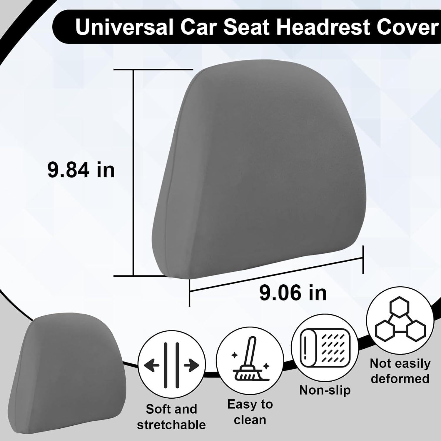 Funda de Reposacabezas de Coche BFXM - 2 Piezas Gris Universal