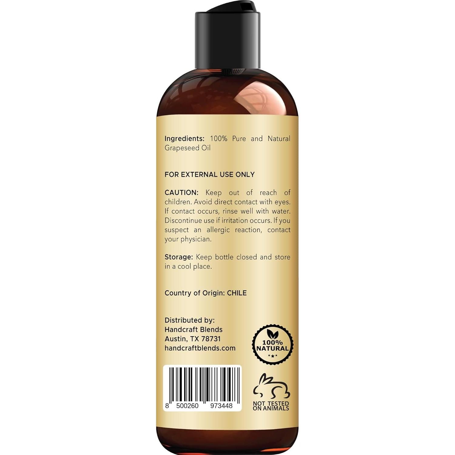 Aceite de Semilla de Uva Handcraft Blends 236.6 ml - 100% Puro y Natural