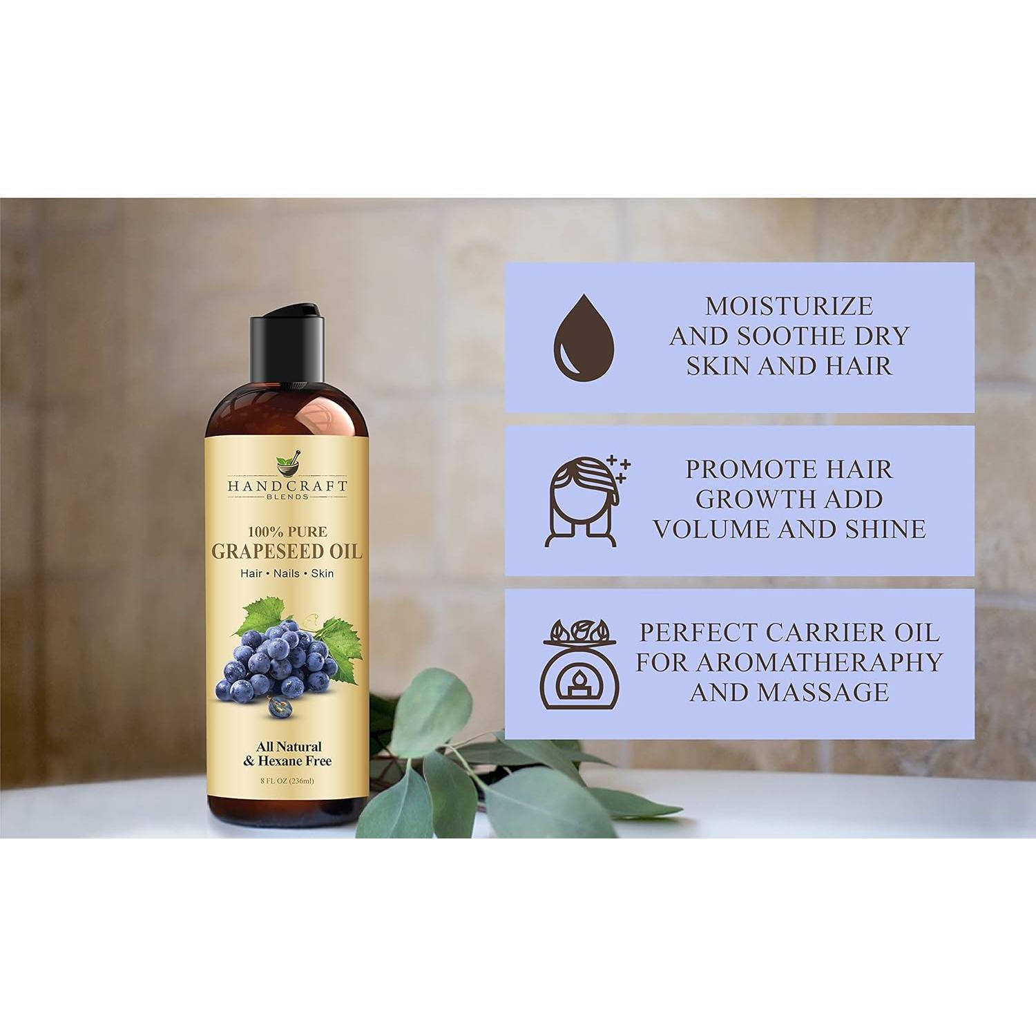 Aceite de Semilla de Uva Handcraft Blends 236.6 ml - 100% Puro y Natural