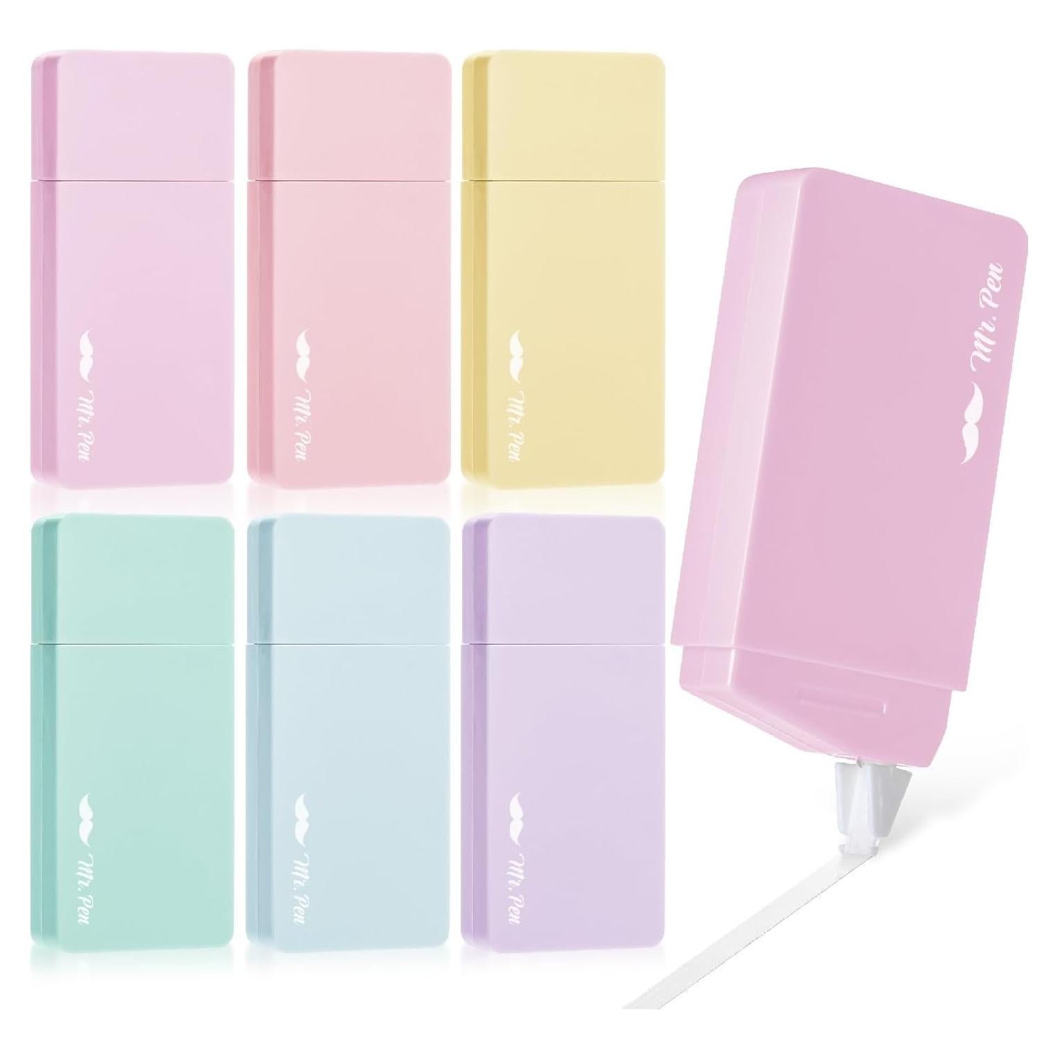 Cinta Correctora Mr. Pen 6 pcs Pastel 0.51 cm x 600.84 cm