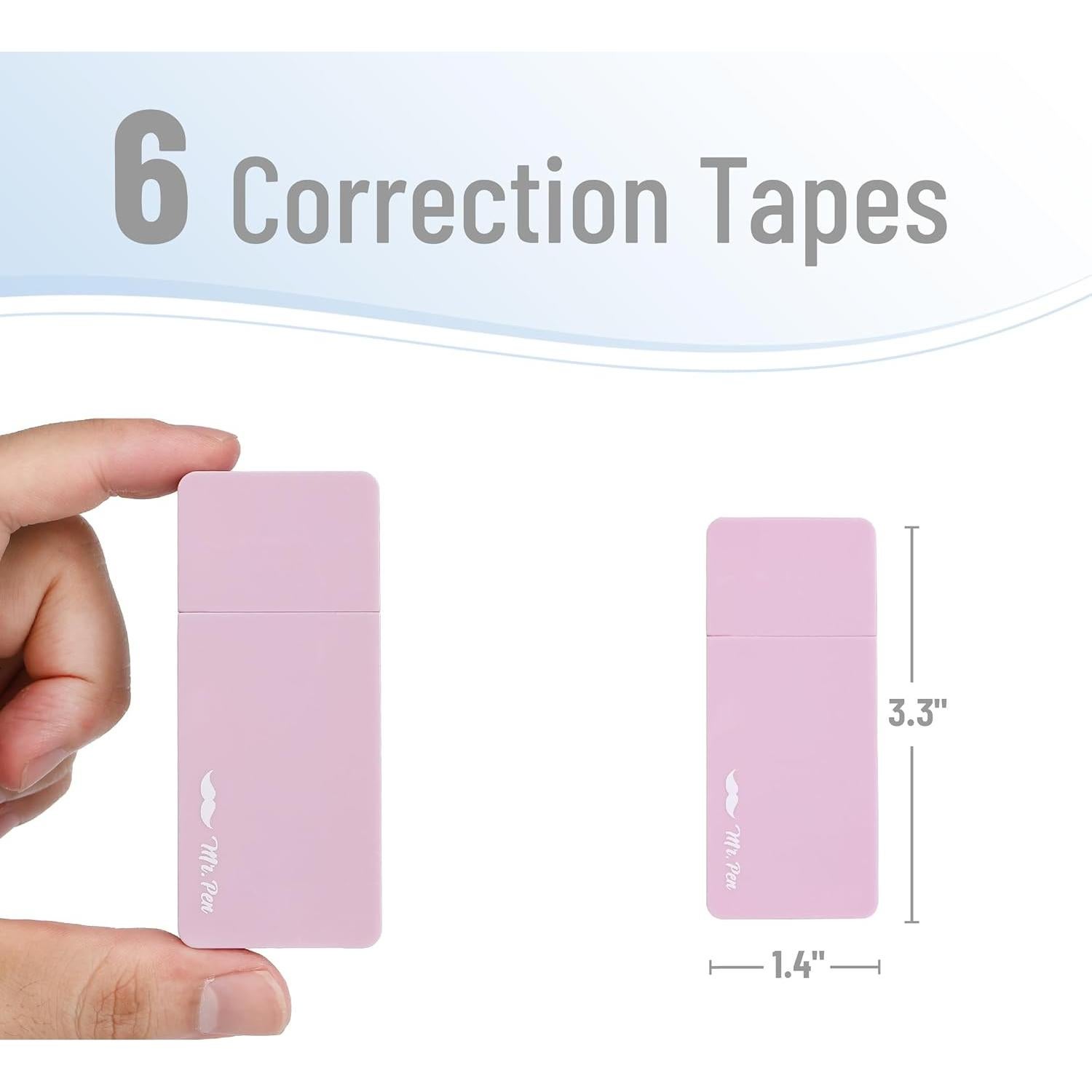 Cinta Correctora Mr. Pen 6 pcs Pastel 0.51 cm x 600.84 cm