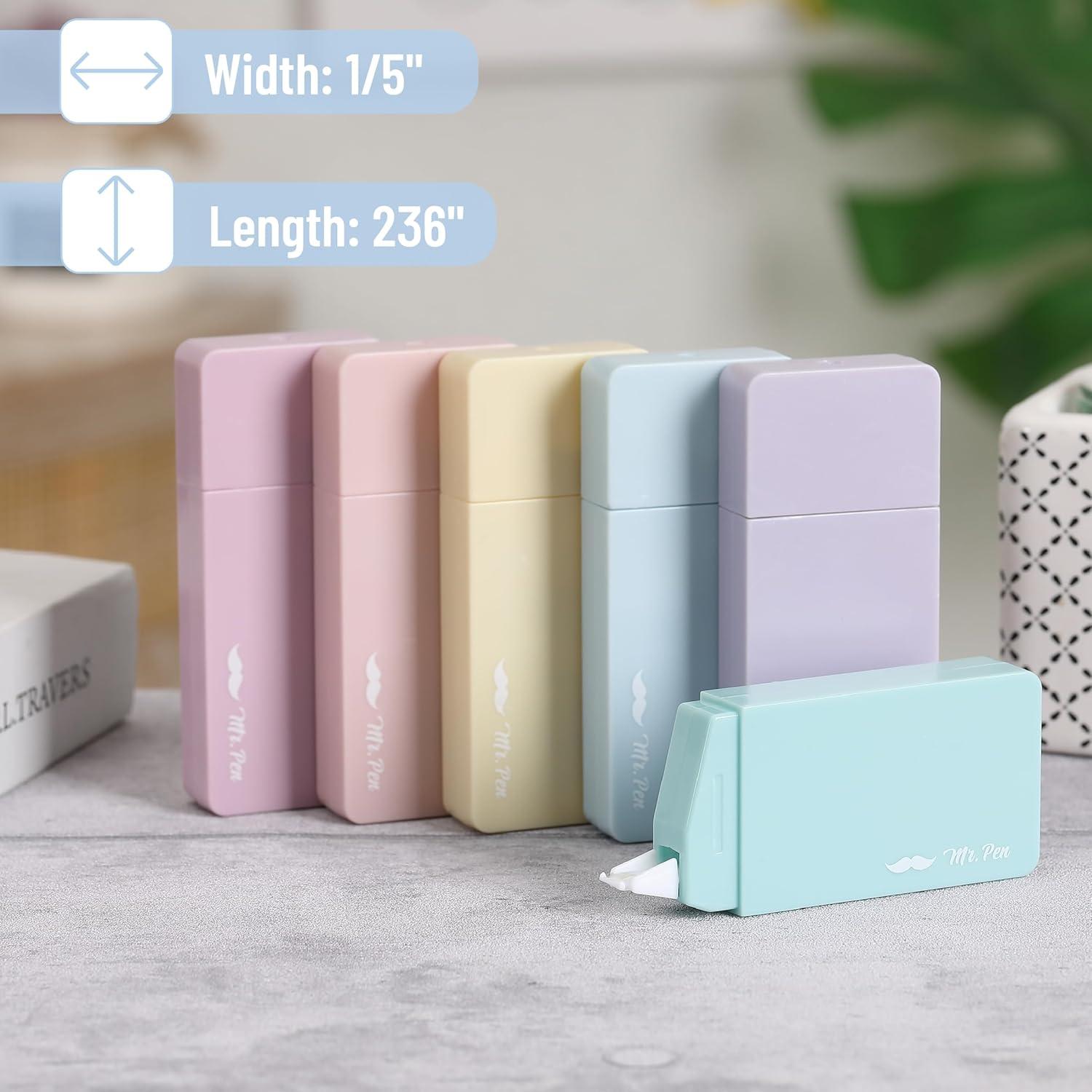 Cinta Correctora Mr. Pen 6 pcs Pastel 0.51 cm x 600.84 cm