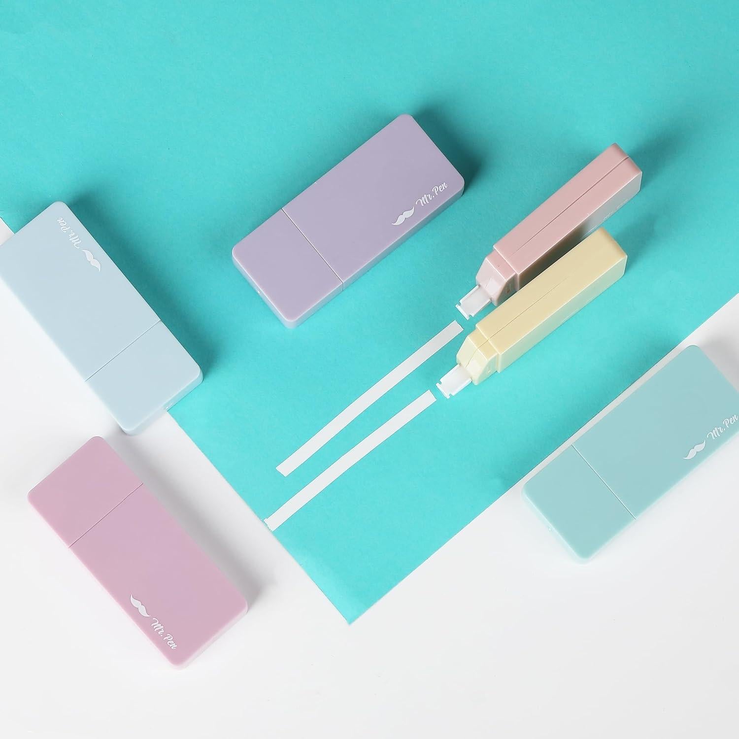 Cinta Correctora Mr. Pen 6 pcs Pastel 0.51 cm x 600.84 cm