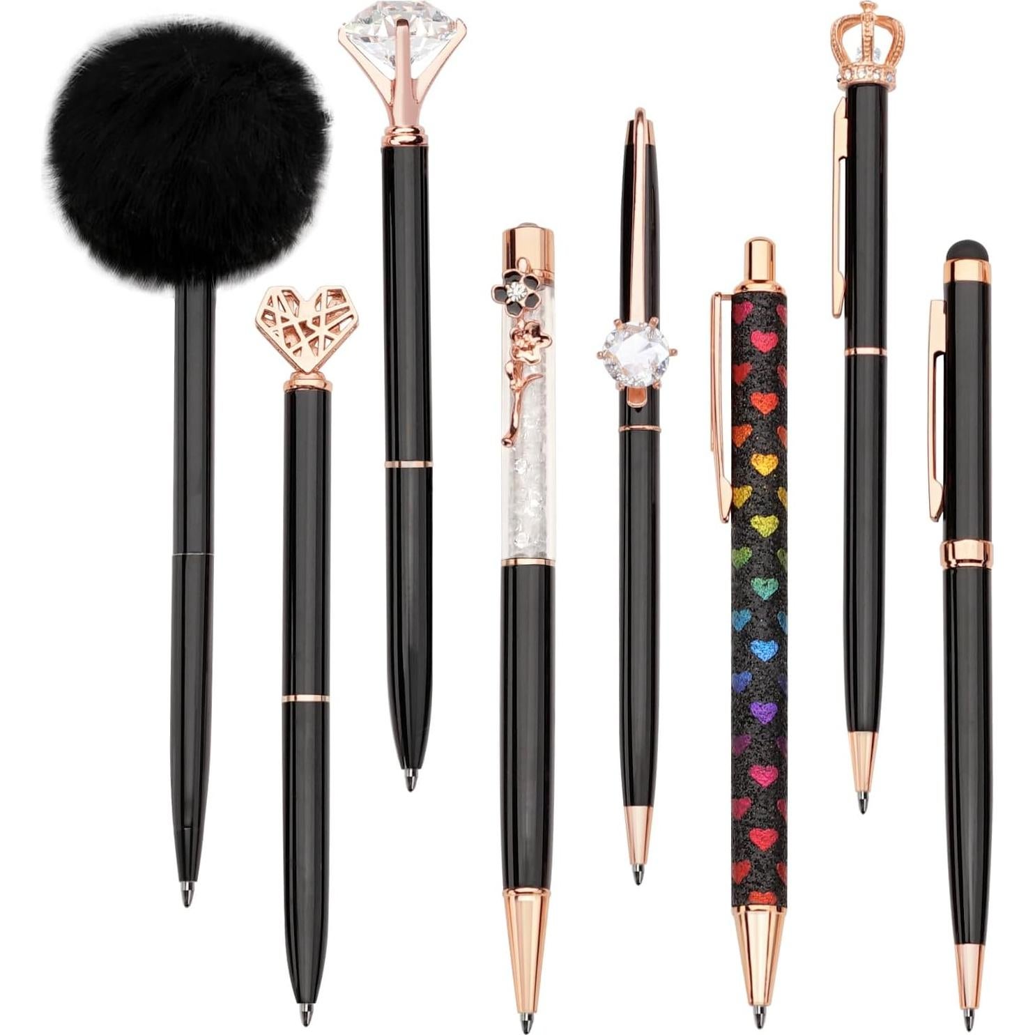 Set de 8 Bolígrafos WEMATE de Metal con Punta Media 1mm