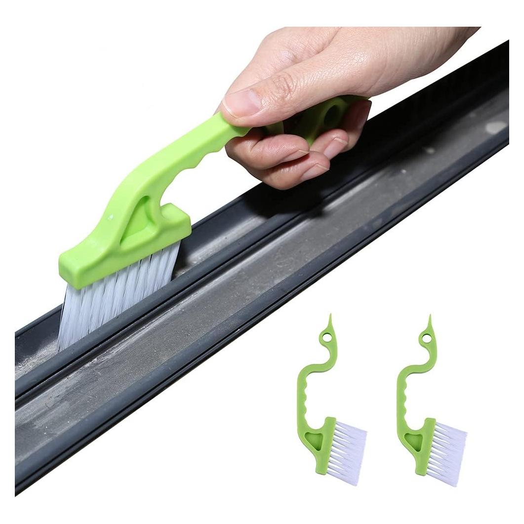 2 Cepillos de Limpieza de Rieles de Ventana Rienar Verde