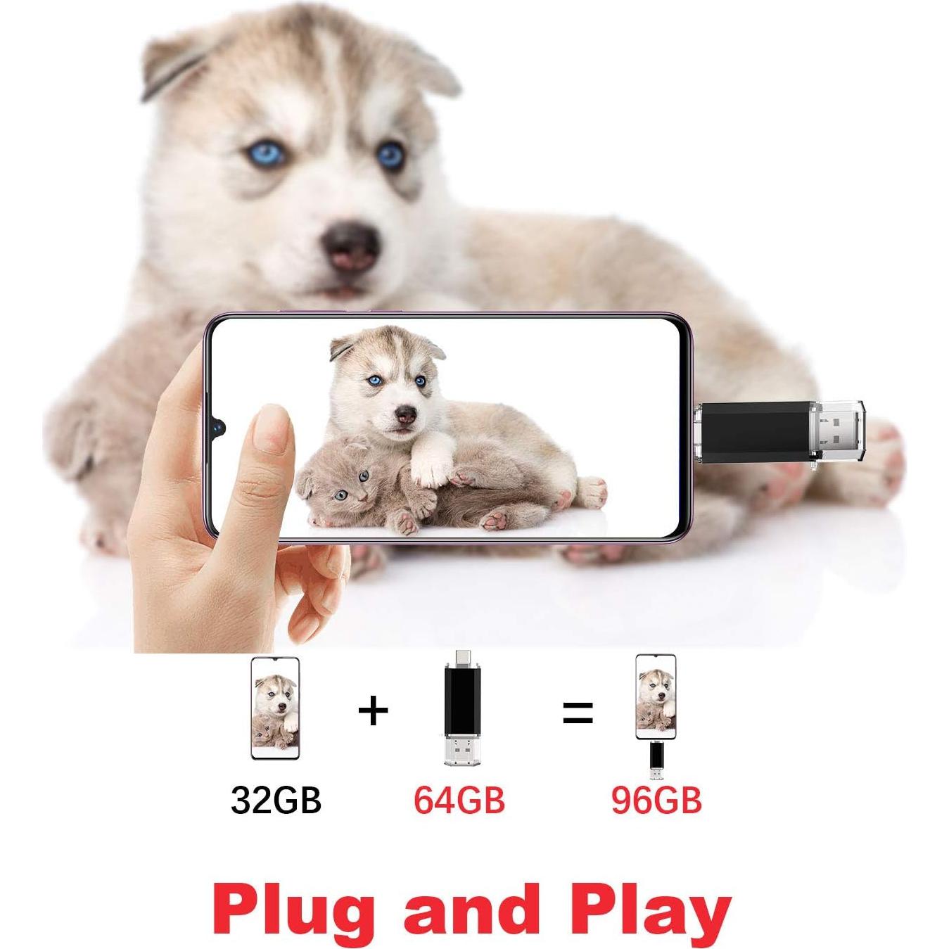 Vansuny 64GB Unidad Flash USB 3.0 Tipo C OTG con Llavero