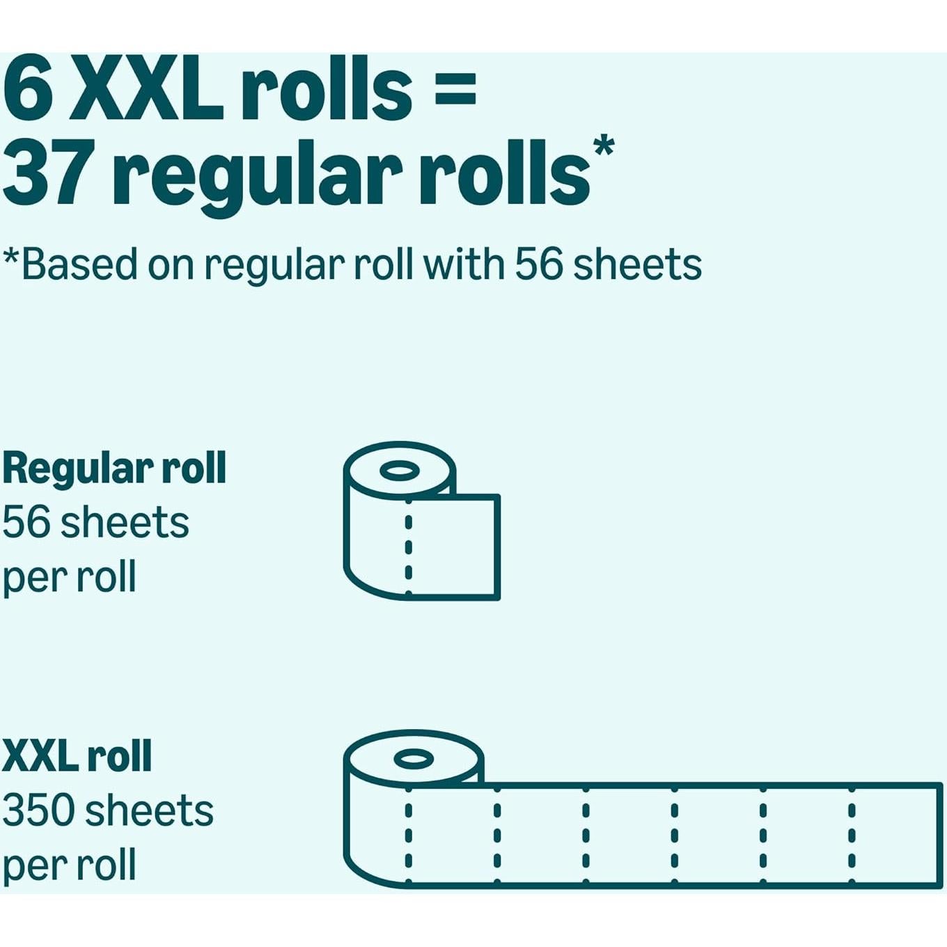 Papel Higiénico Suave Amazon Basics 2 Capas 6 Rollos 2100 Hojas