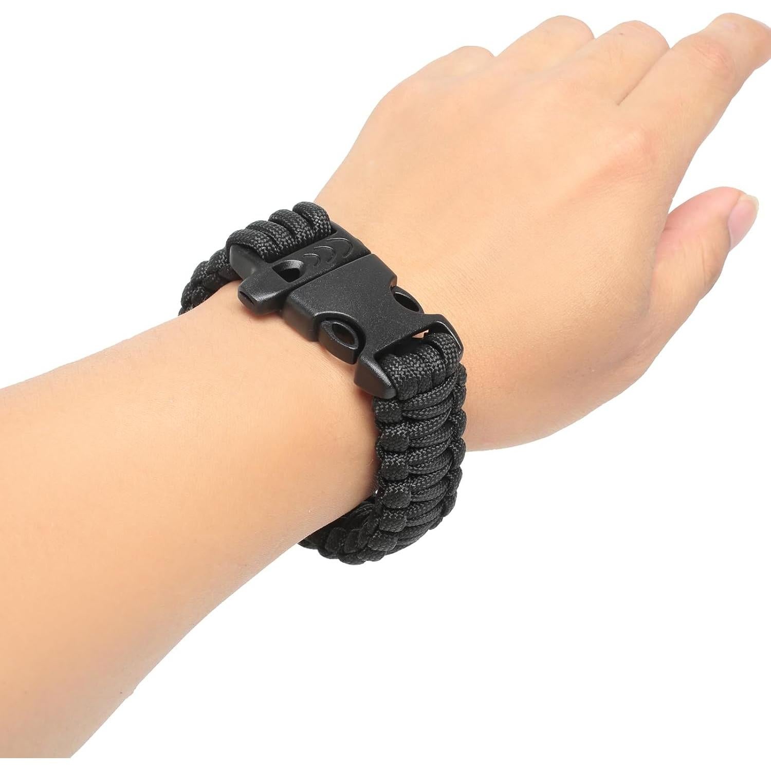 Paquete de 3 Pulseras de Supervivencia Paracord Lemubeane 24.6 cm