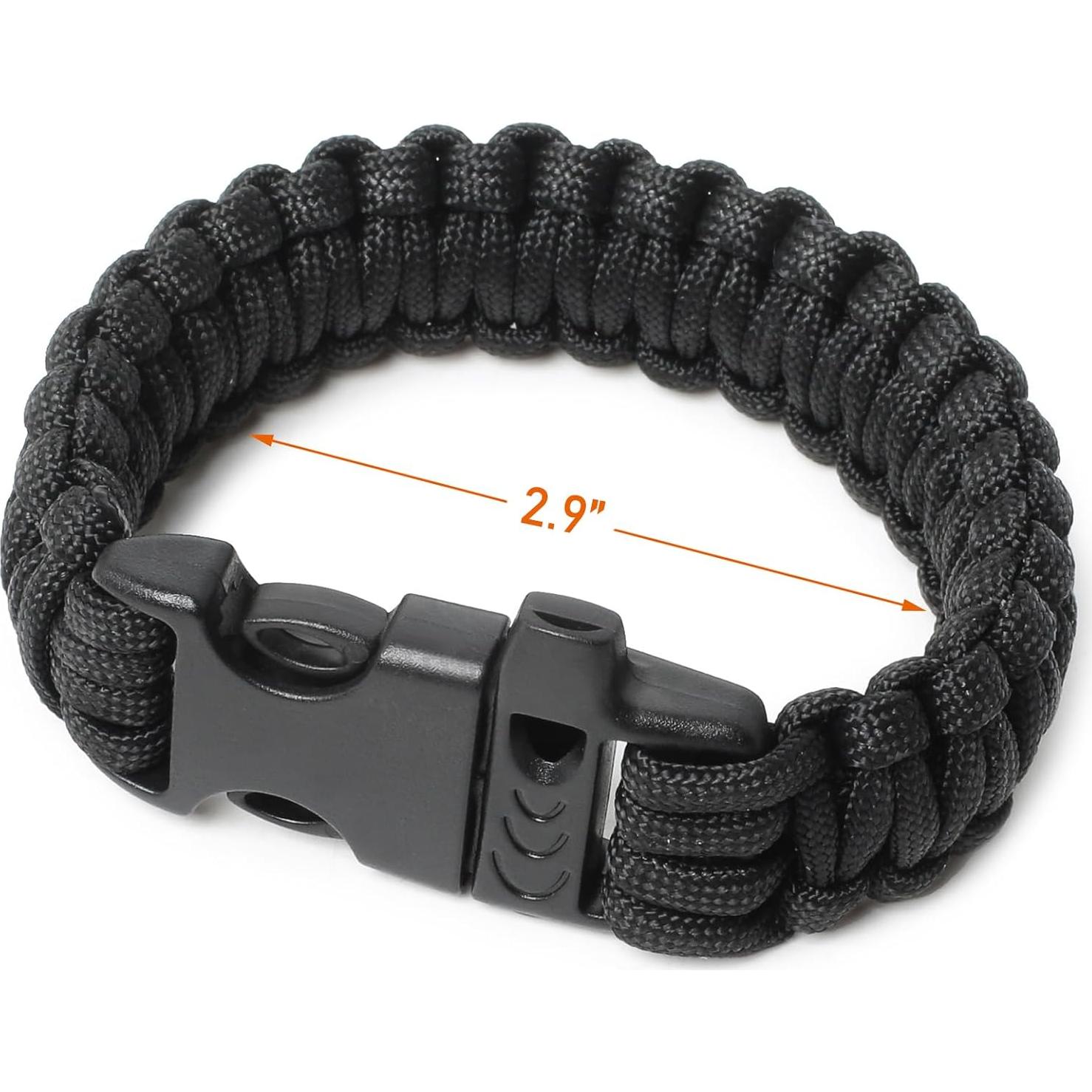 Paquete de 3 Pulseras de Supervivencia Paracord Lemubeane 24.6 cm