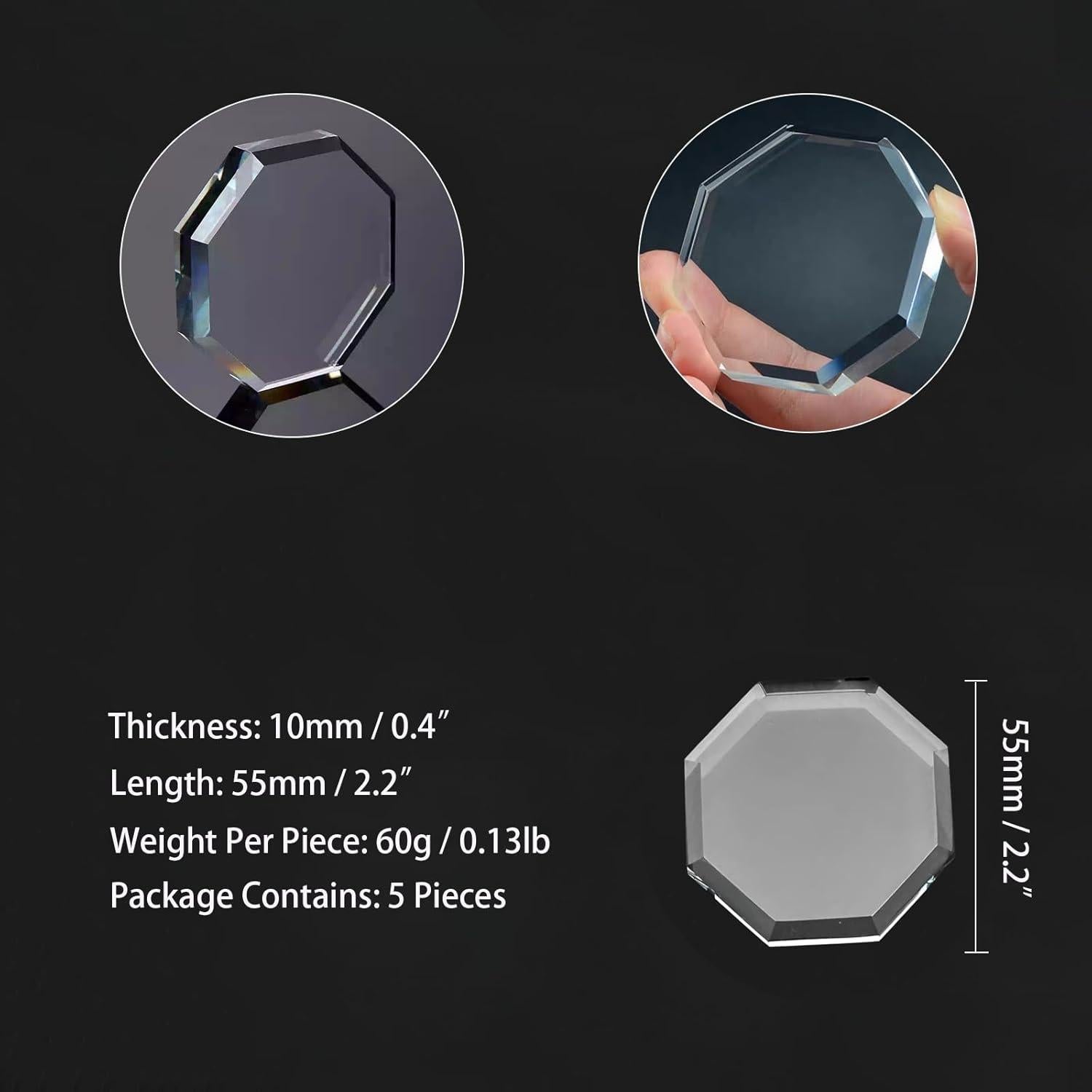 Pesas de Vidrio FUATY para Confección de Vestidos (5 Piezas)