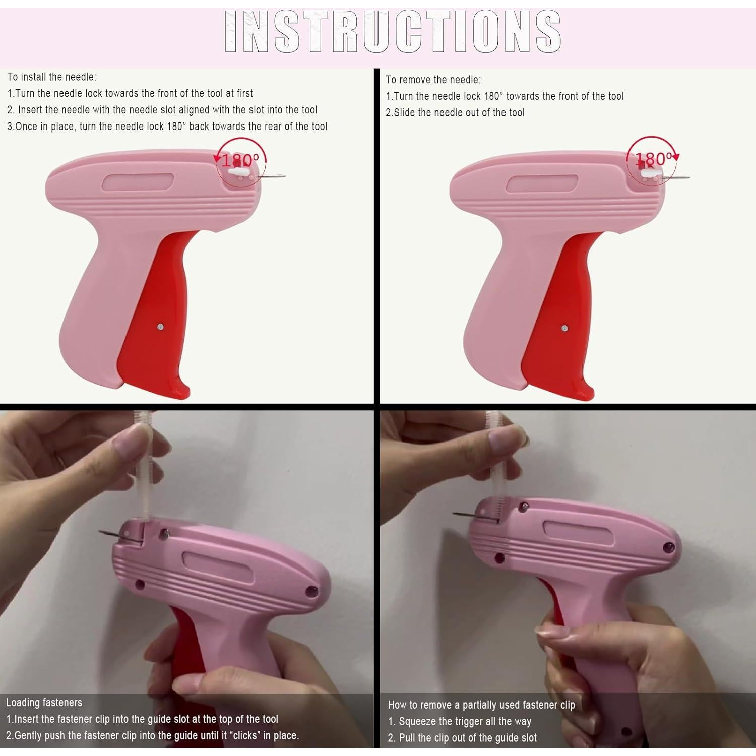 Pistola de Costura Mini Teotranic Rosa con 6 Agujas y 1000 Sujetadores