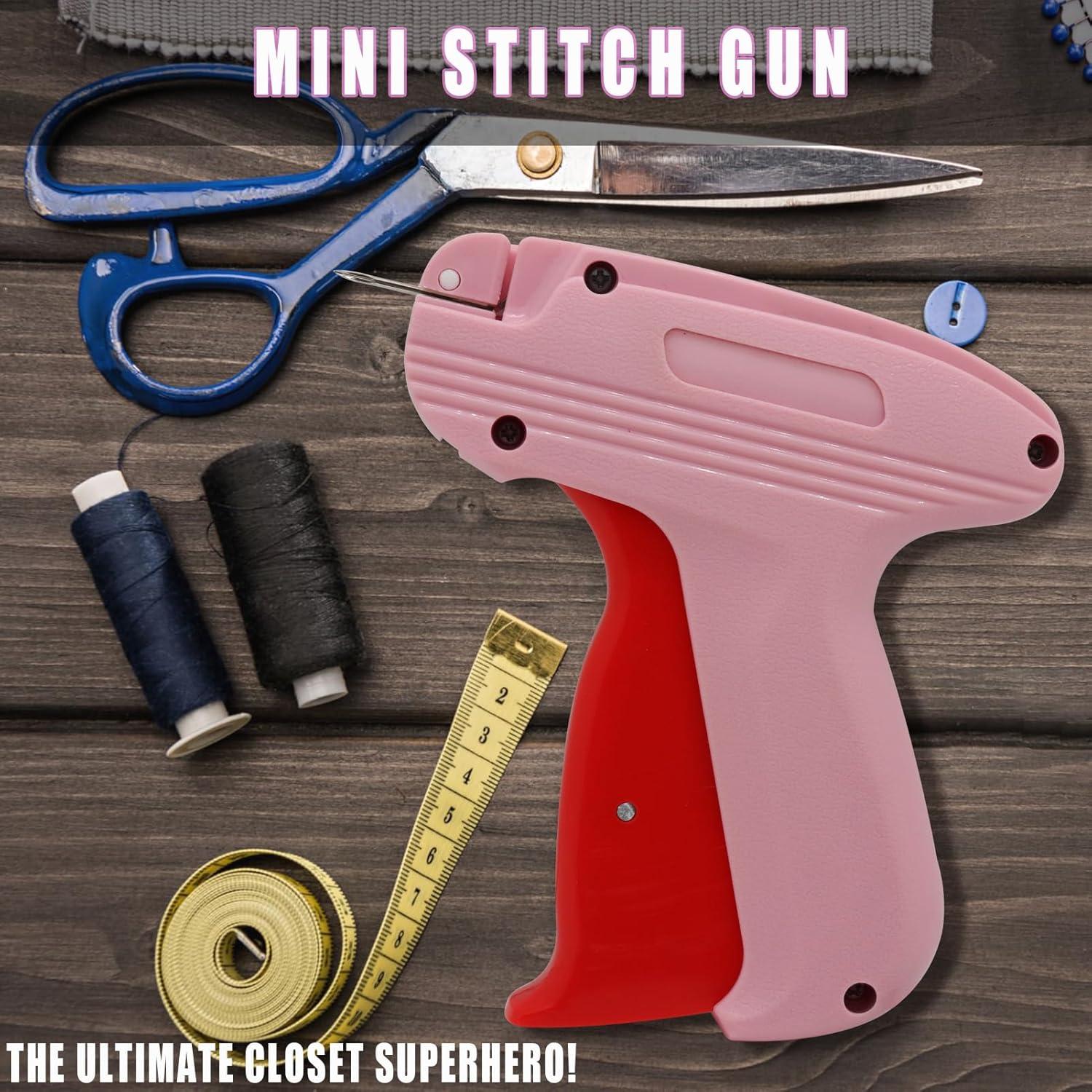 Pistola de Costura Mini Teotranic Rosa con 6 Agujas y 1000 Sujetadores
